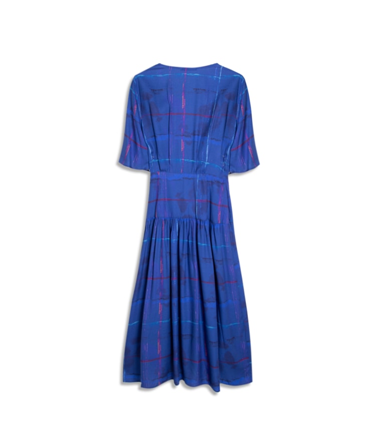 Vestido Maisa Xadrez Acqua Royal