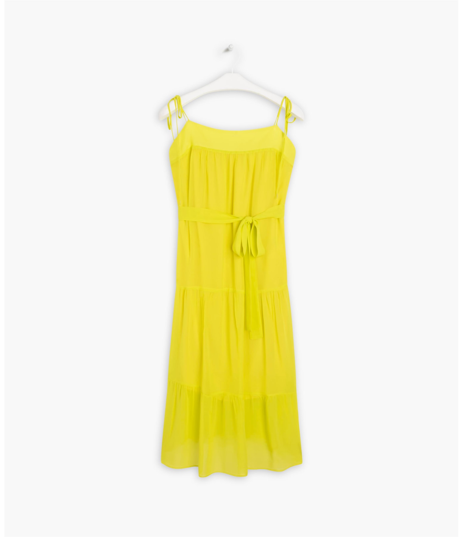Vestido Maite Seda Lisa Lemom Fluor