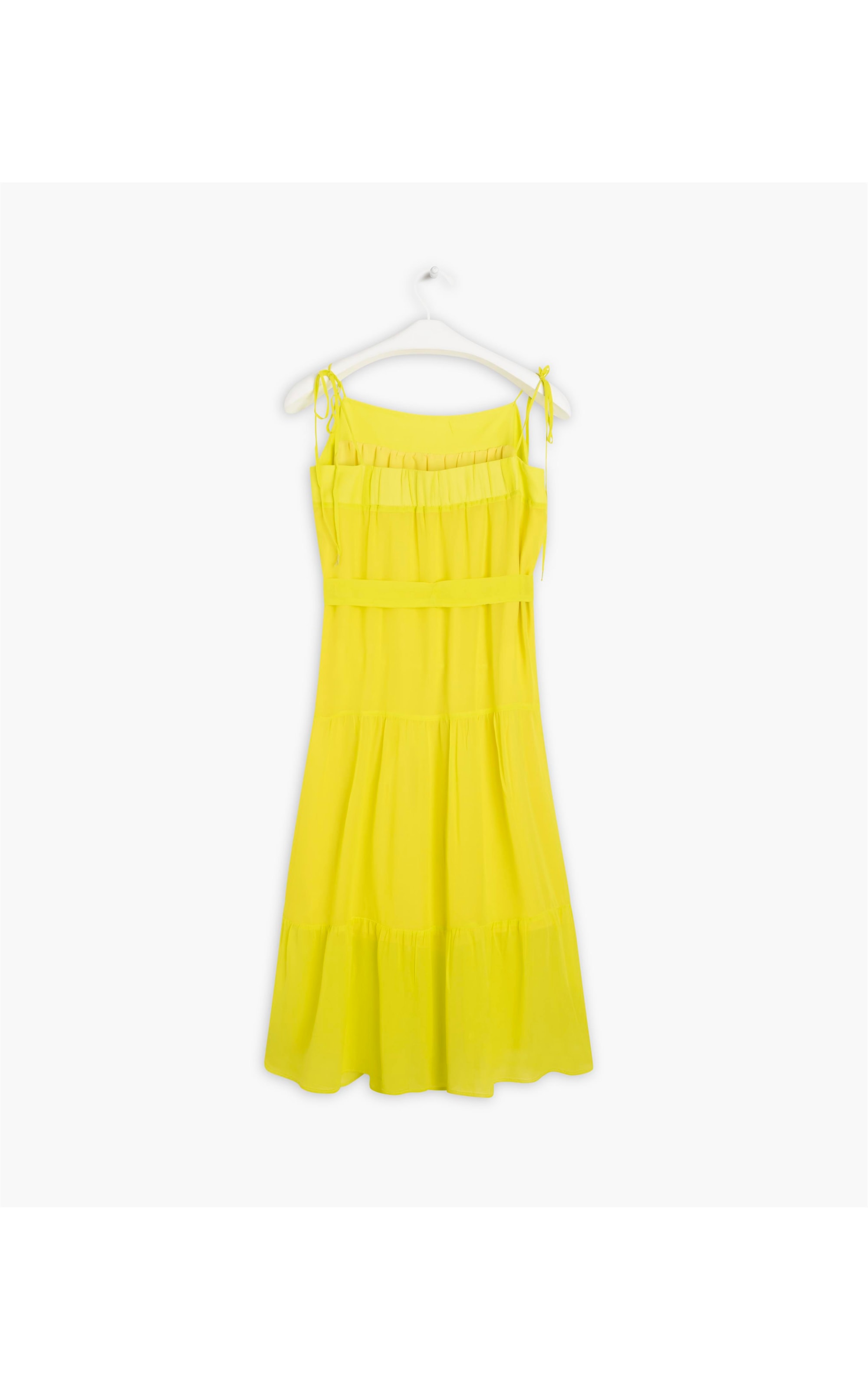 Vestido Maite Seda Lisa Lemom Fluor