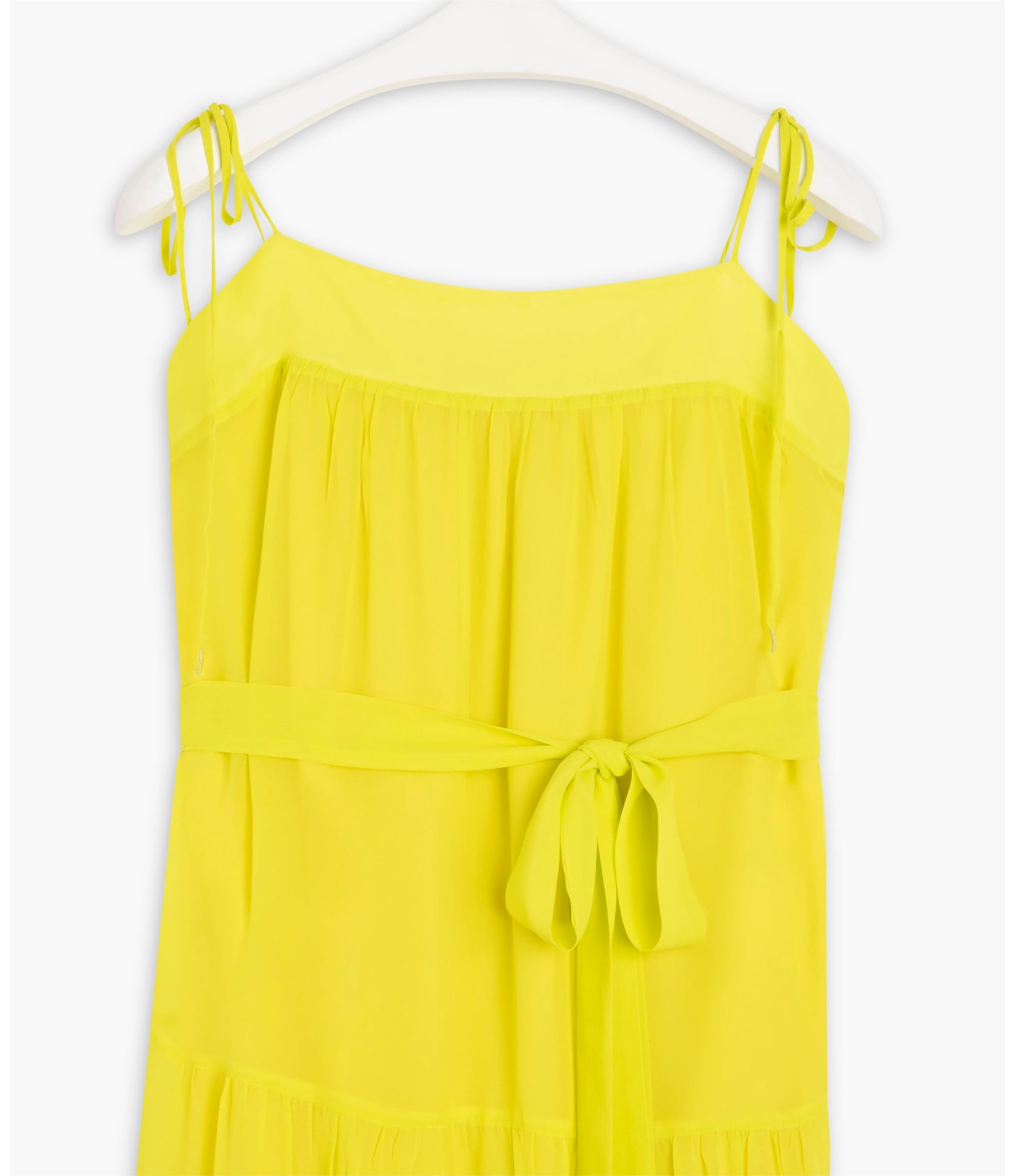 Vestido Maite Seda Lisa Lemom Fluor