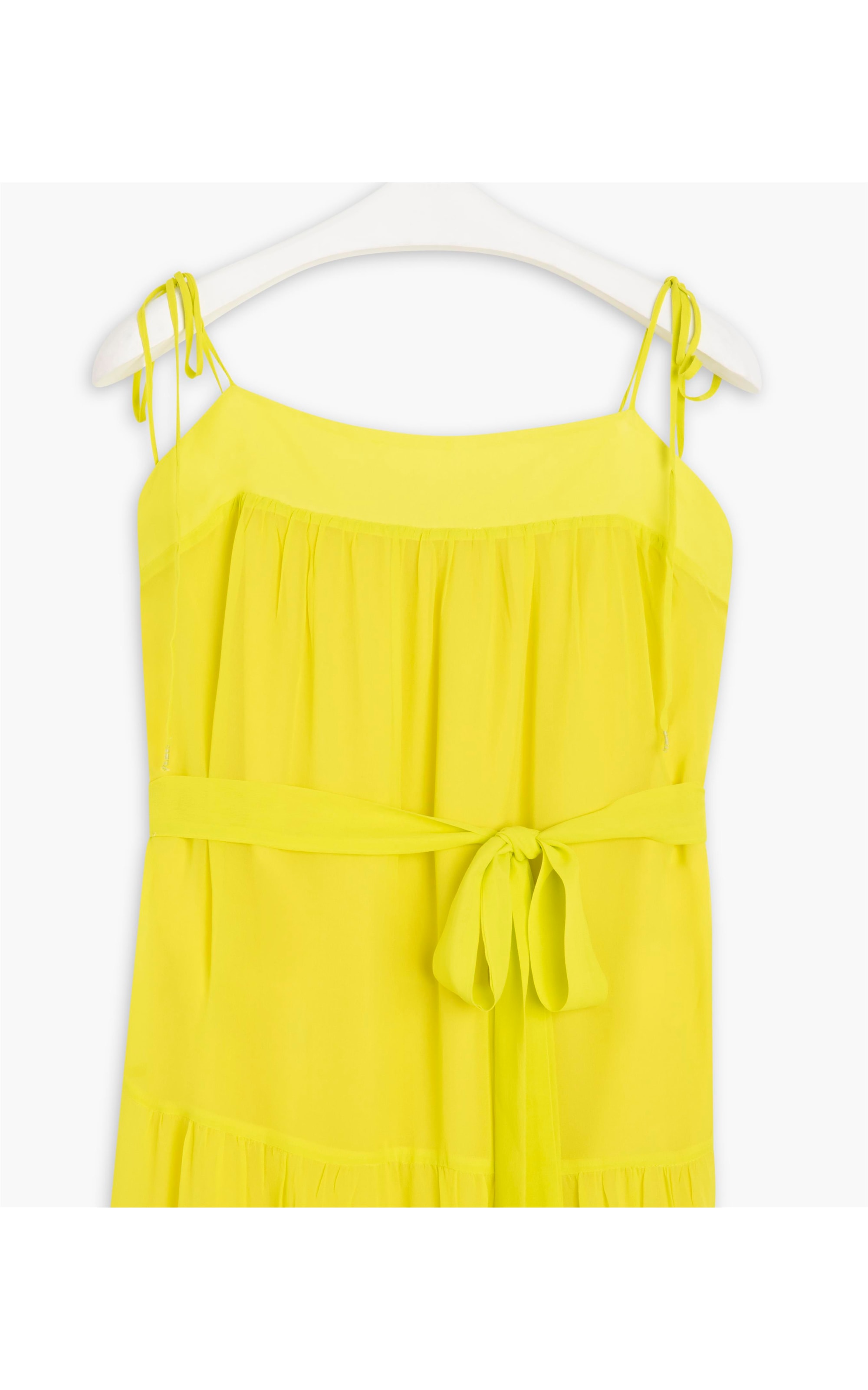 Vestido Maite Seda Lisa Lemom Fluor