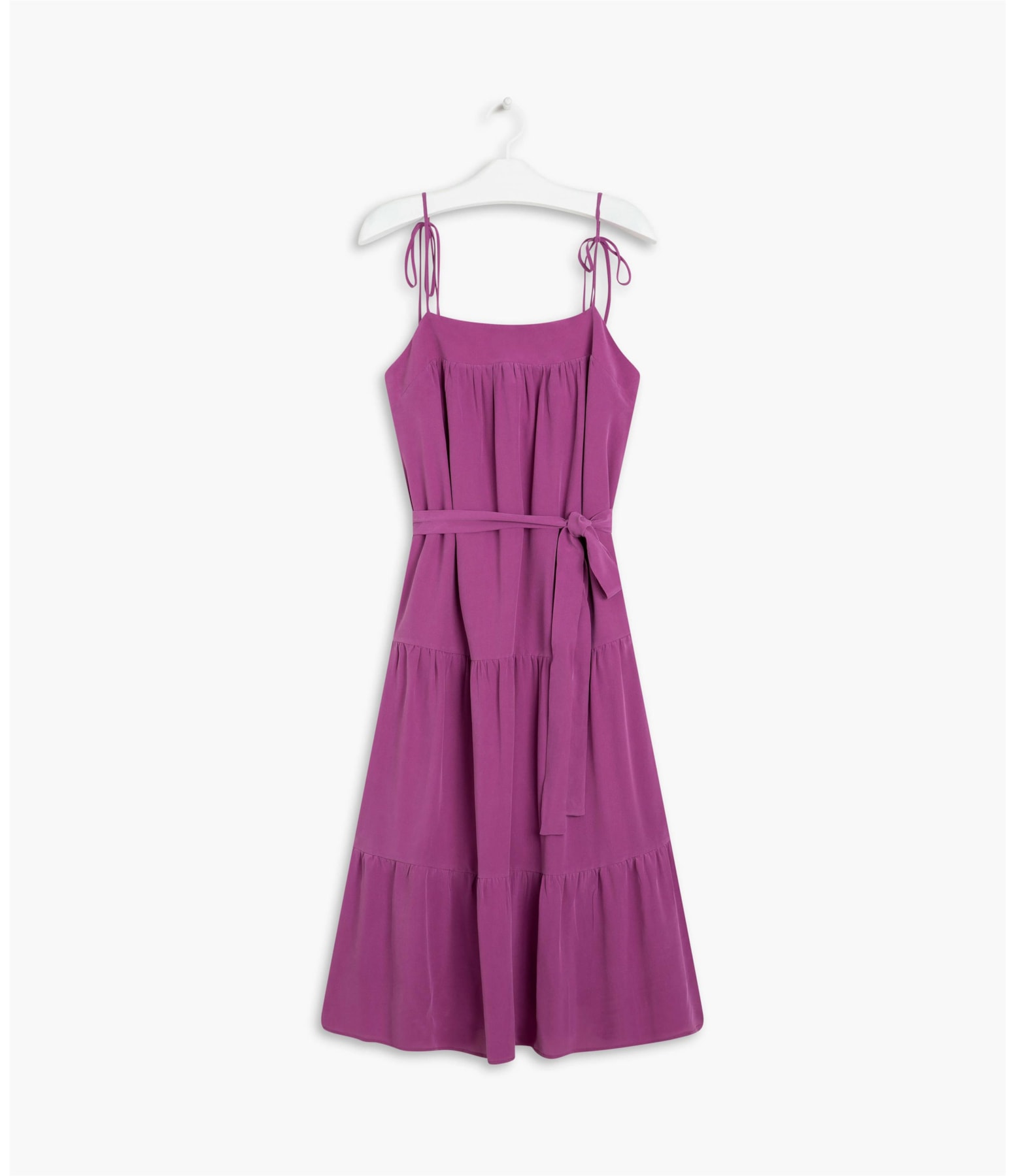 Vestido Maite Seda Lisa Roxo