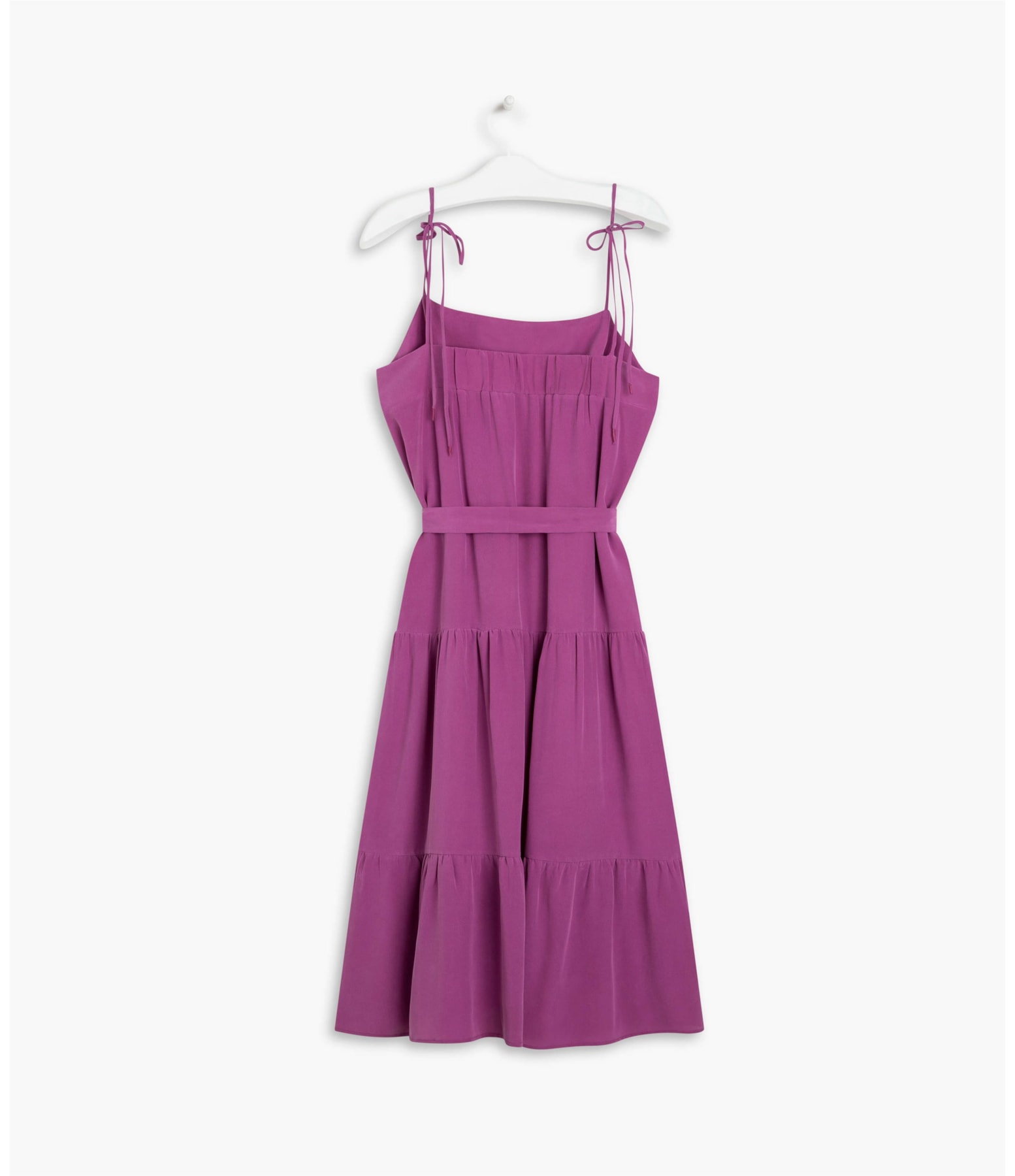 Vestido Maite Seda Lisa Roxo