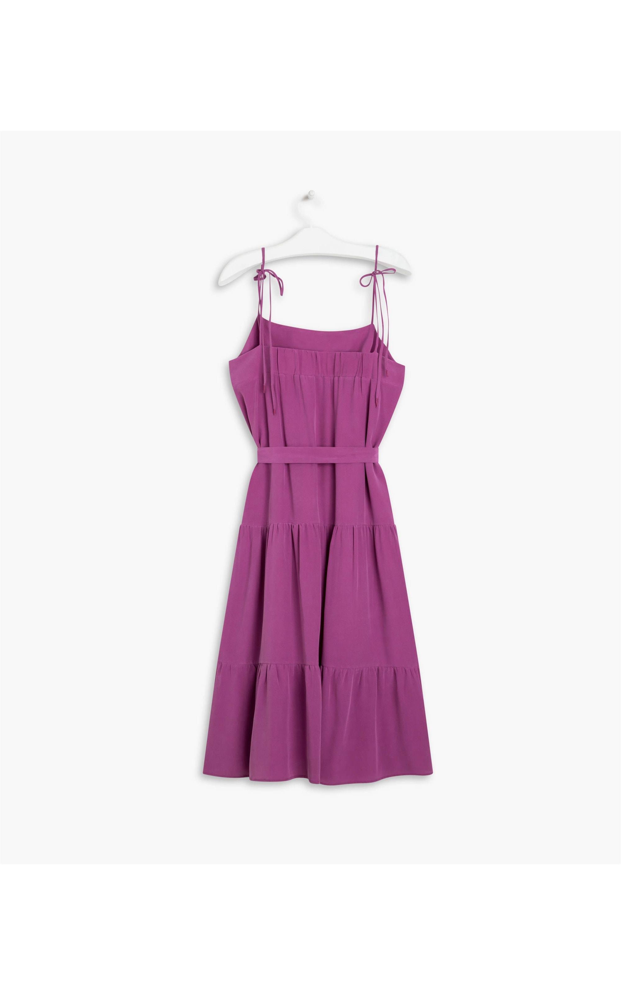 Vestido Maite Seda Lisa Roxo