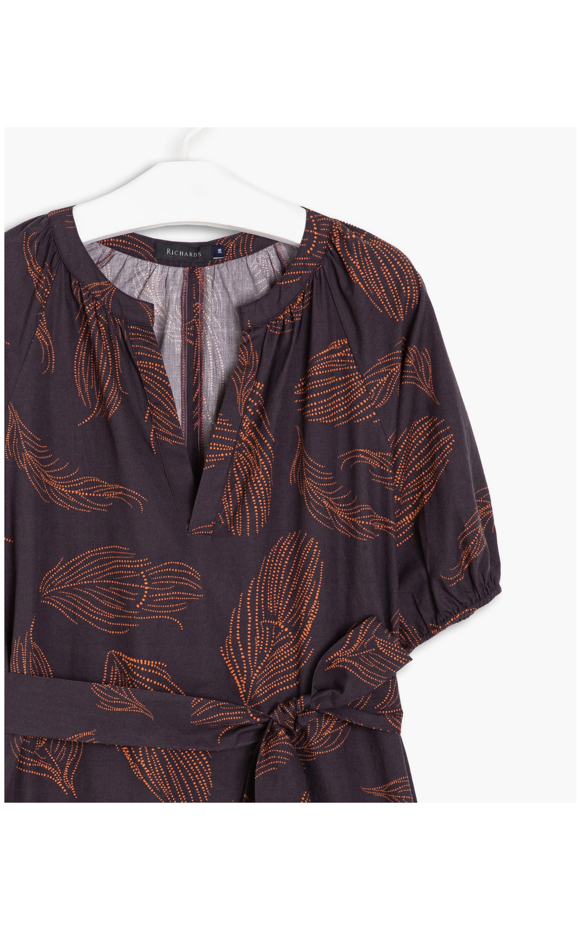 Vestido Maori Algodao Esampa Dark Brown