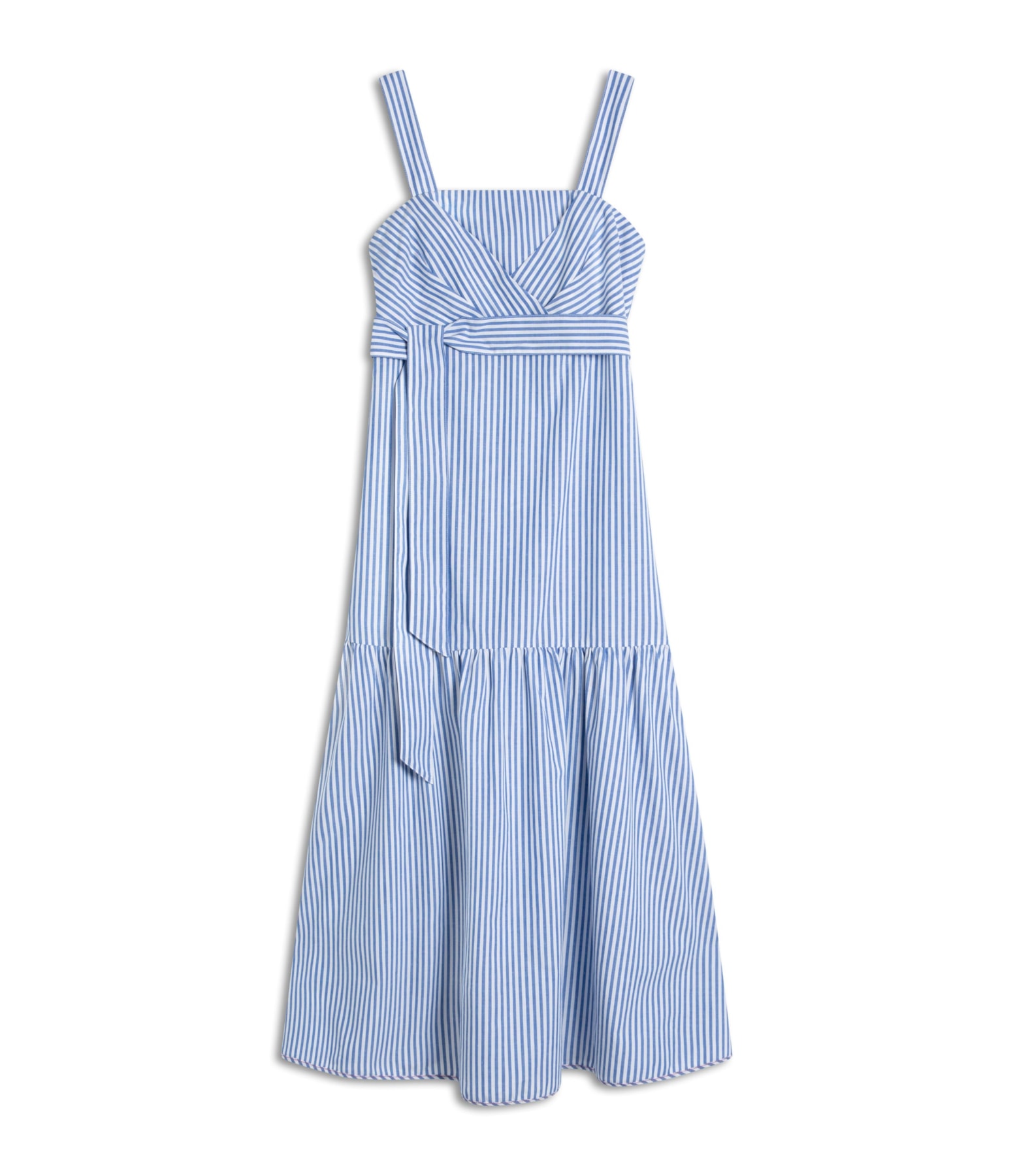 Vestido Marina Algodao Listrado Azul Bic