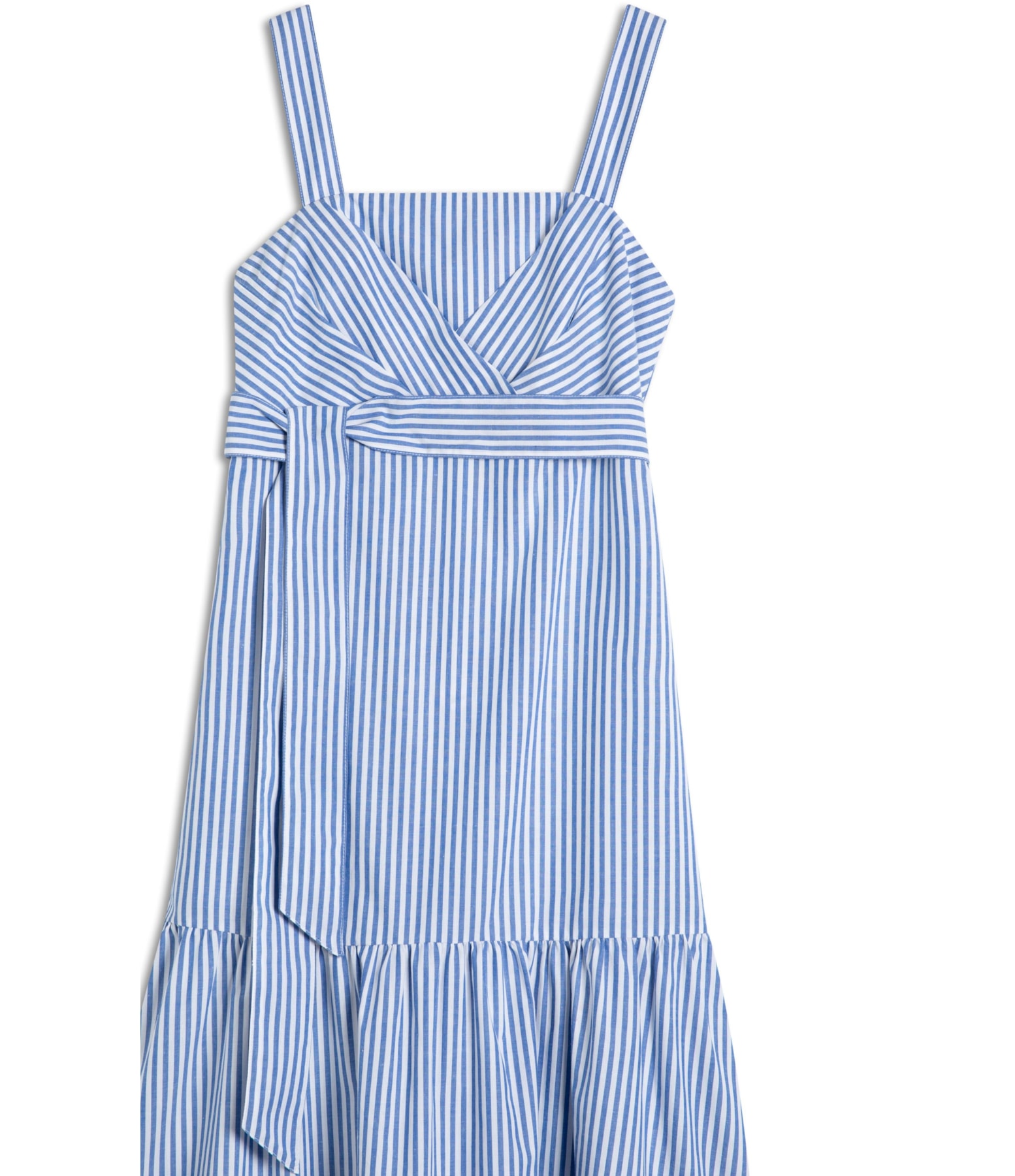 Vestido Marina Algodao Listrado Azul Bic