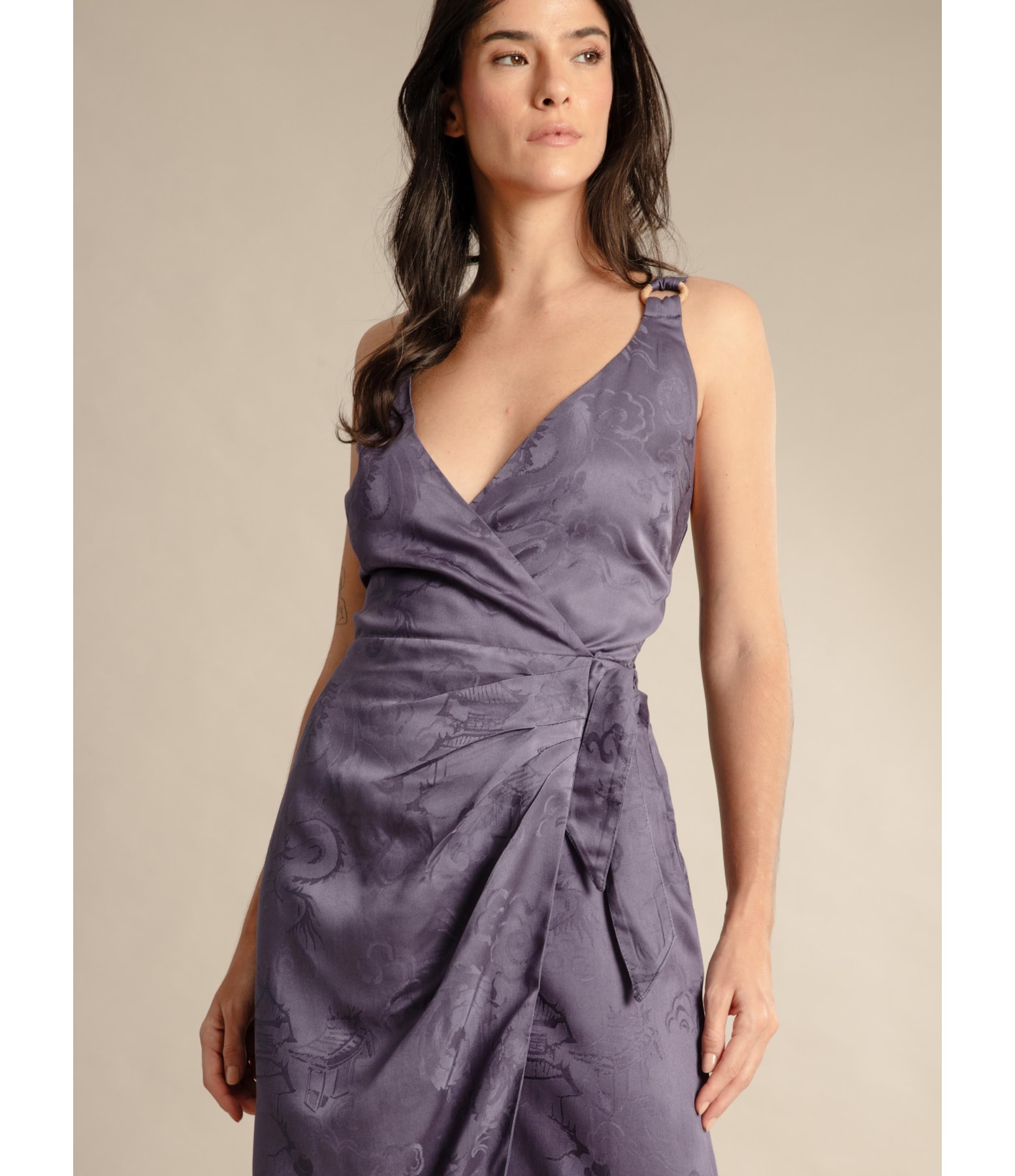Vestido Maru Jacquard Dragão Purple Blue