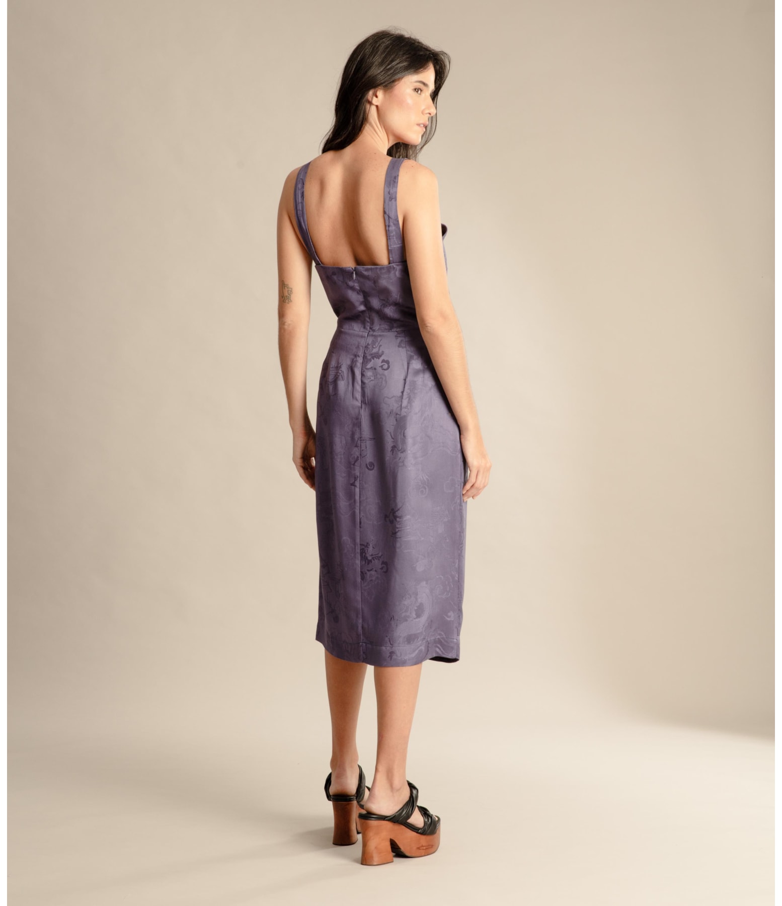 Vestido Maru Jacquard Dragão Purple Blue