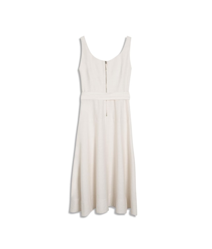 Vestido Mia Linho Blend Liso Off White