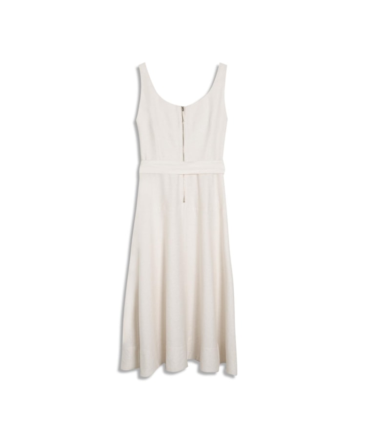 Vestido Mia Linho Blend Liso Off White