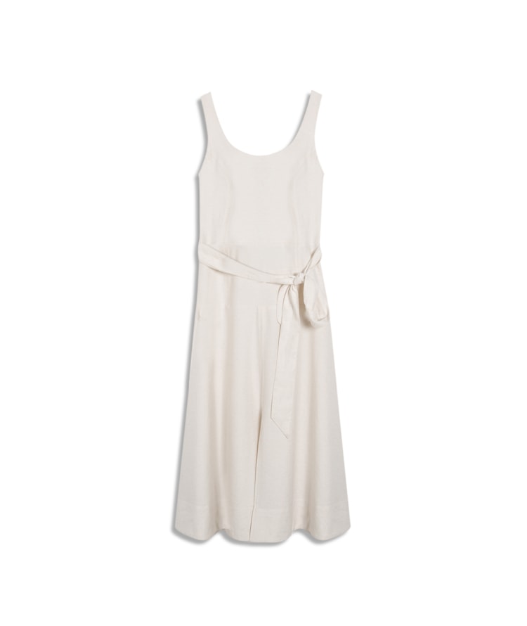 Vestido Mia Linho Blend Liso Off White