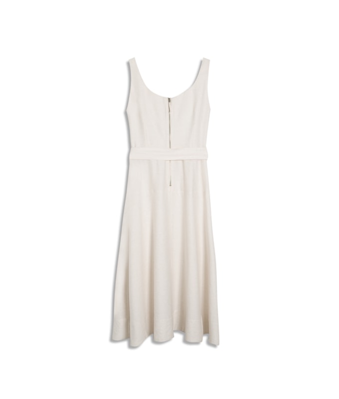 Vestido Mia Linho Blend Liso Off White