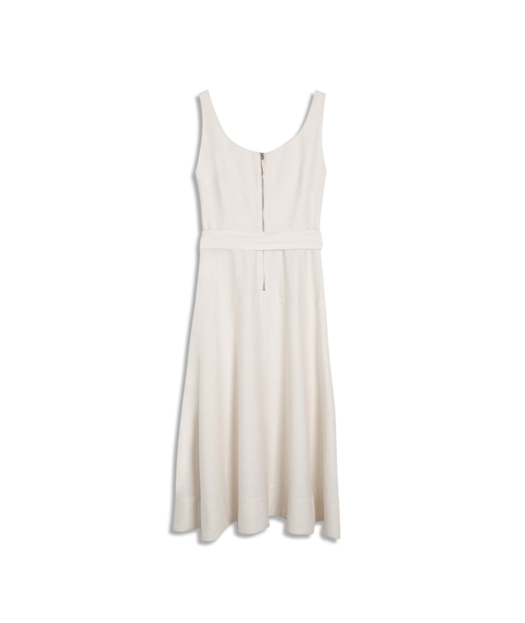 Vestido Mia Linho Blend Liso Off White