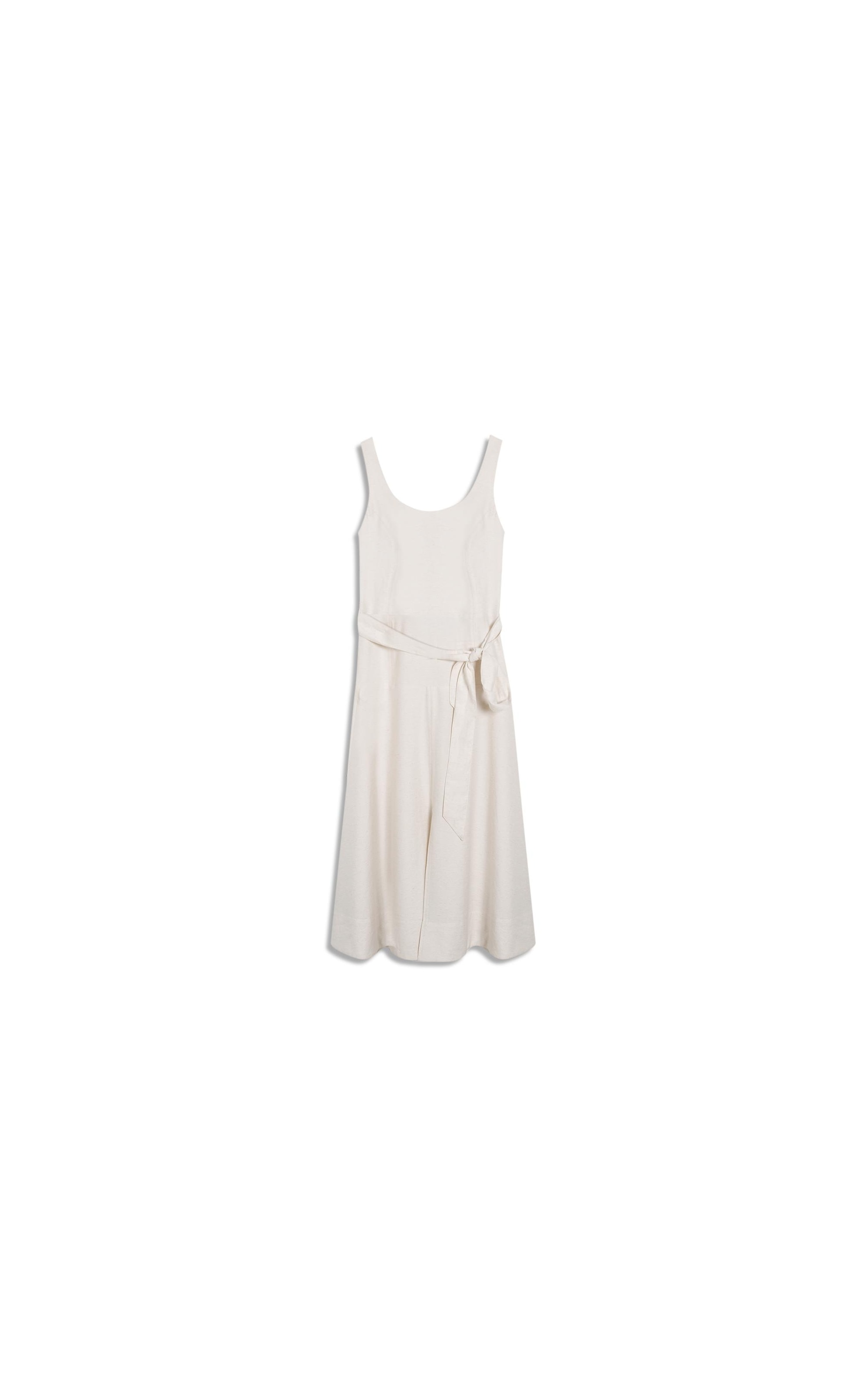 Vestido Mia Linho Blend Liso Off White