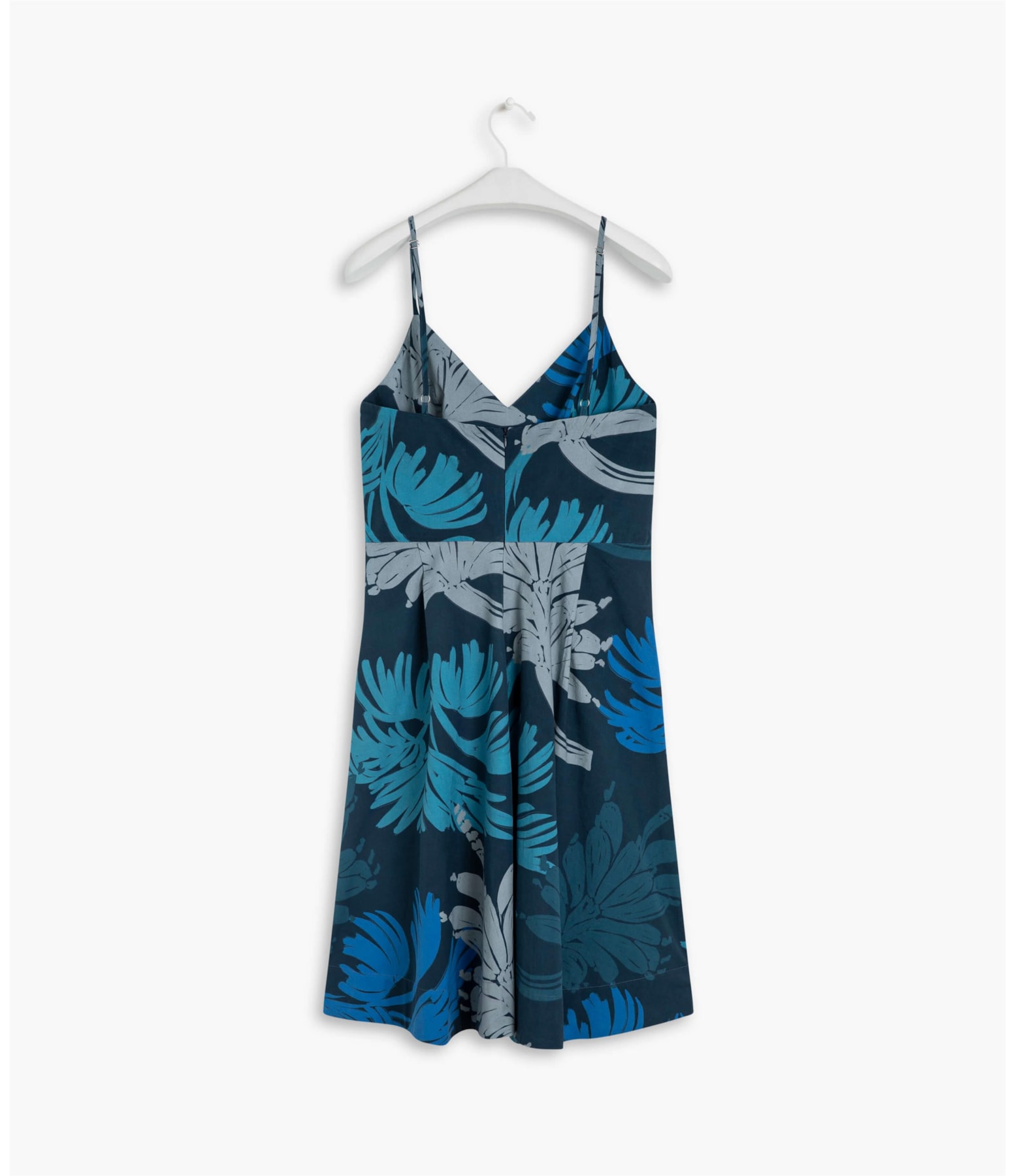 Vestido Monaco Est Leaves Algodao Azul Bic