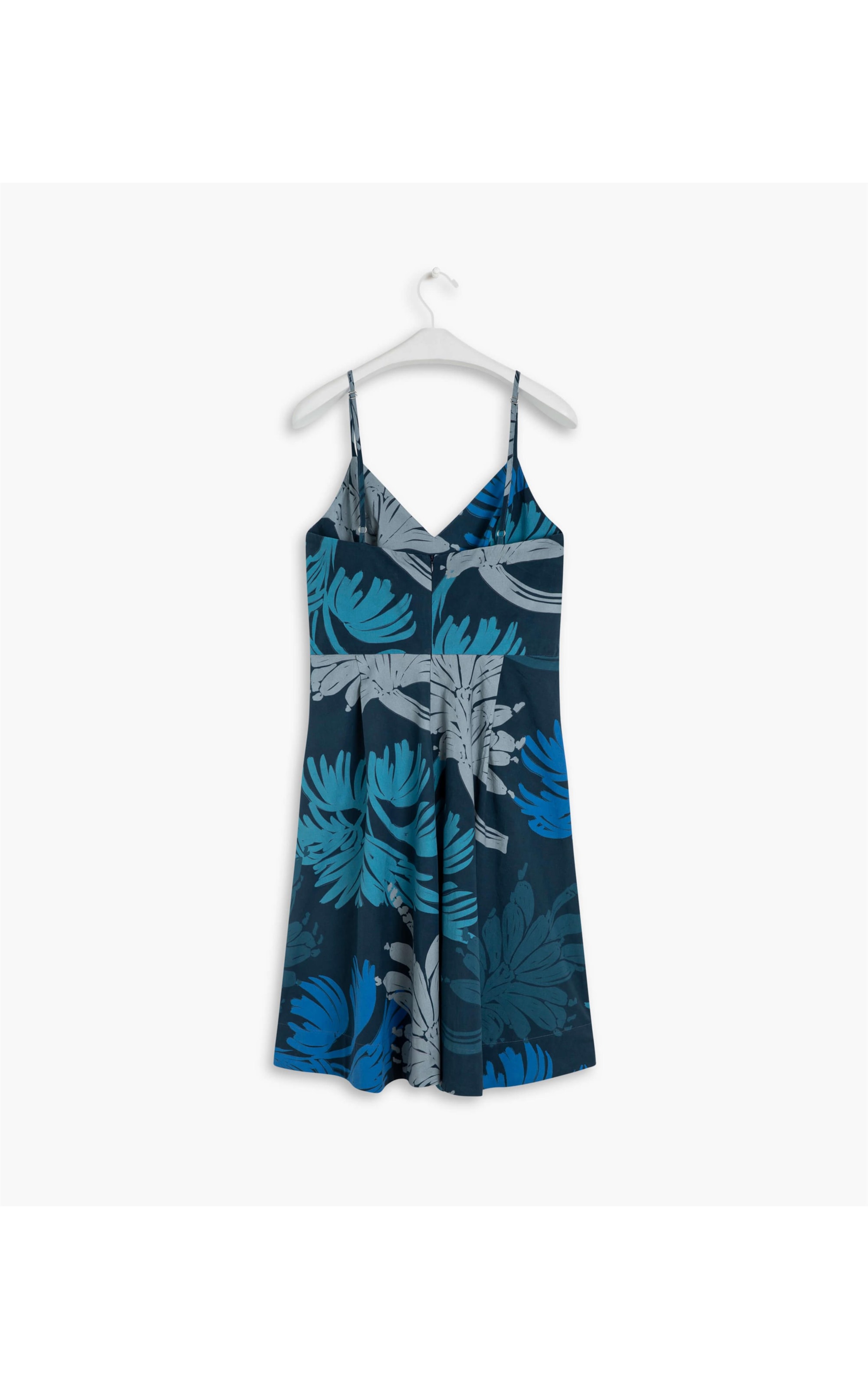 Vestido Monaco Est Leaves Algodao Azul Bic