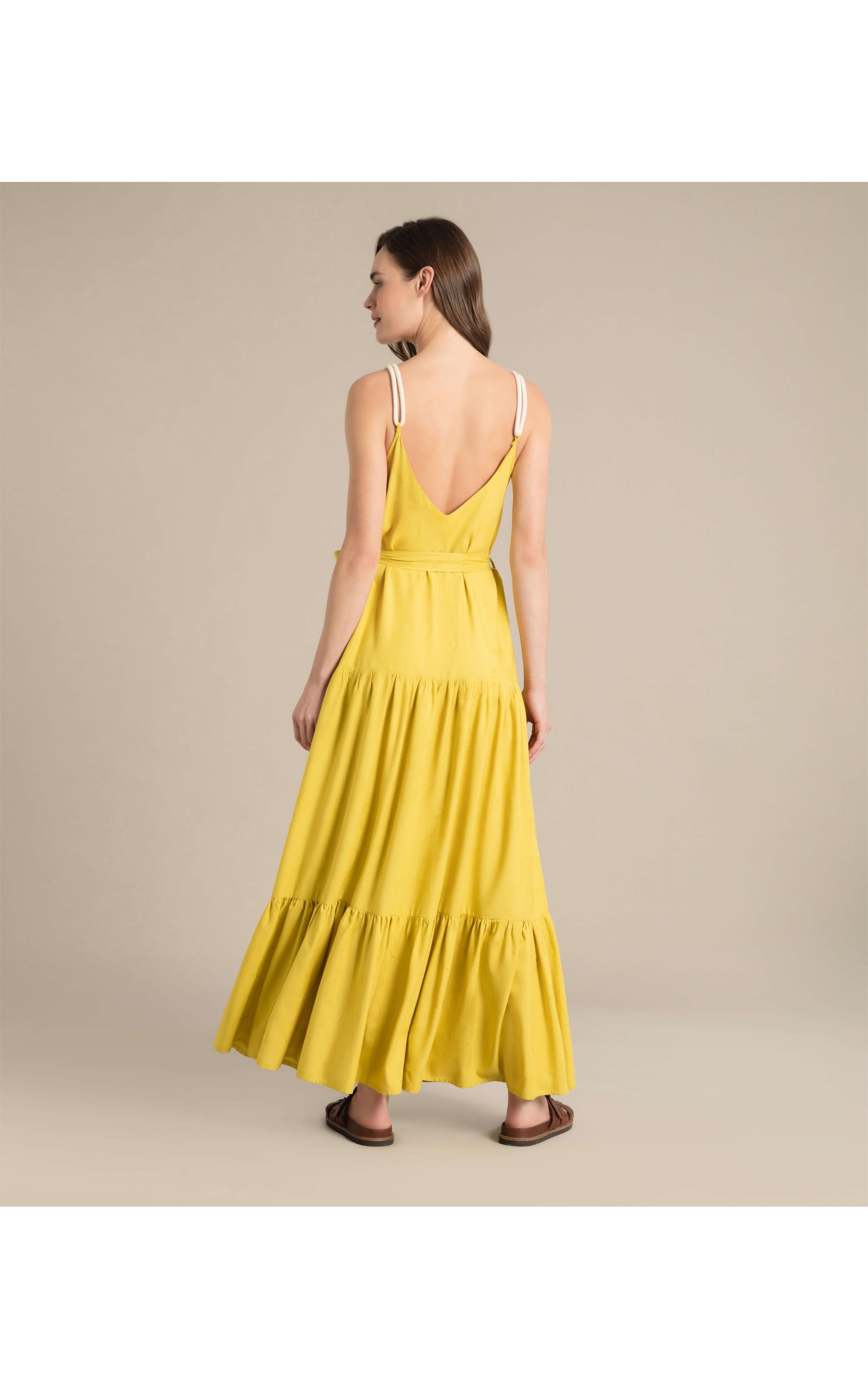 Vestido Muriel Jaquard Água Viva Viscose Lemon
