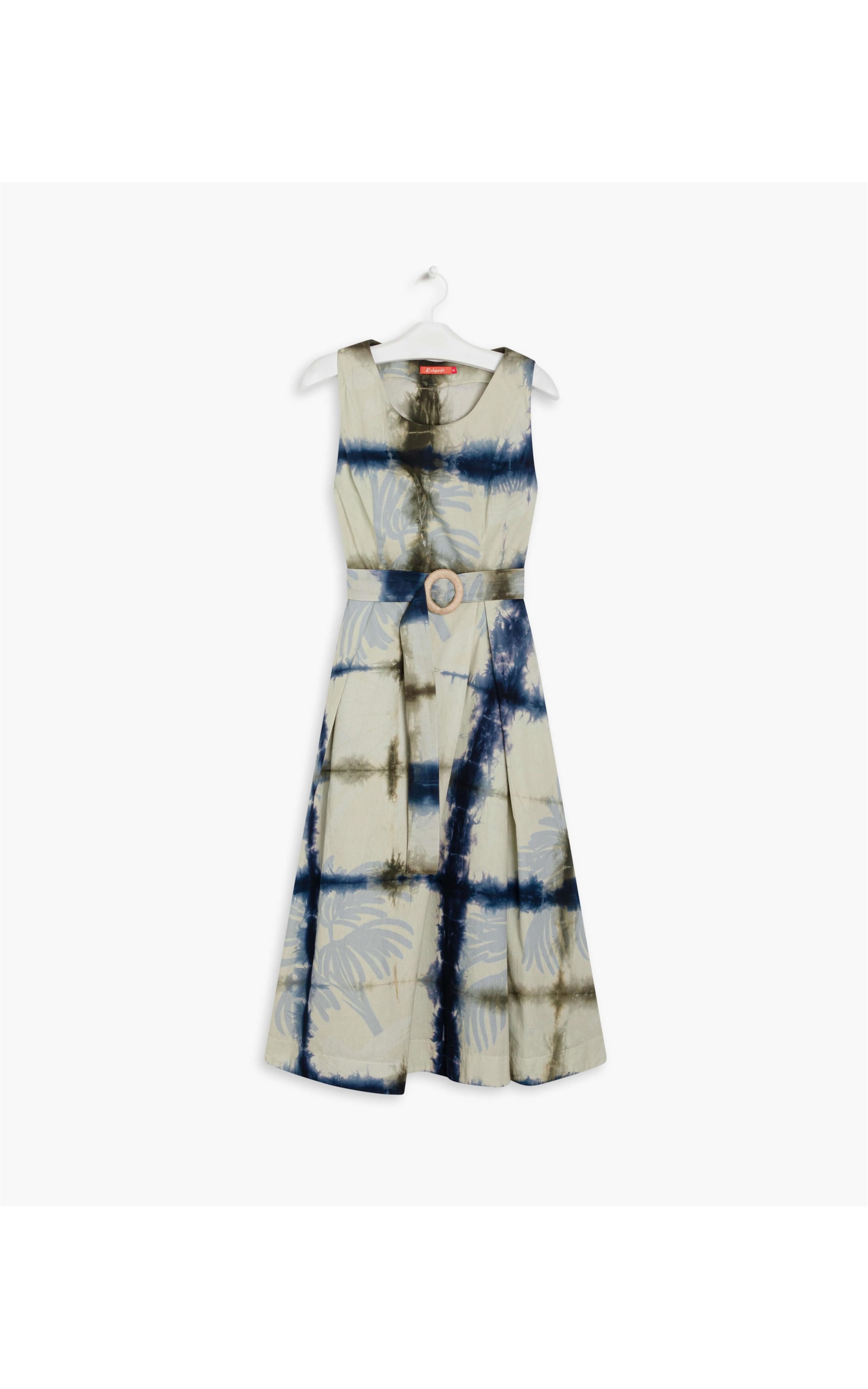 Vestido Nara Tie Dye Leaves Marinho