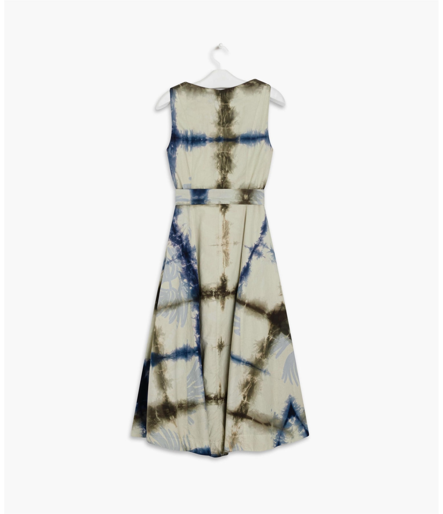 Vestido Nara Tie Dye Leaves Marinho