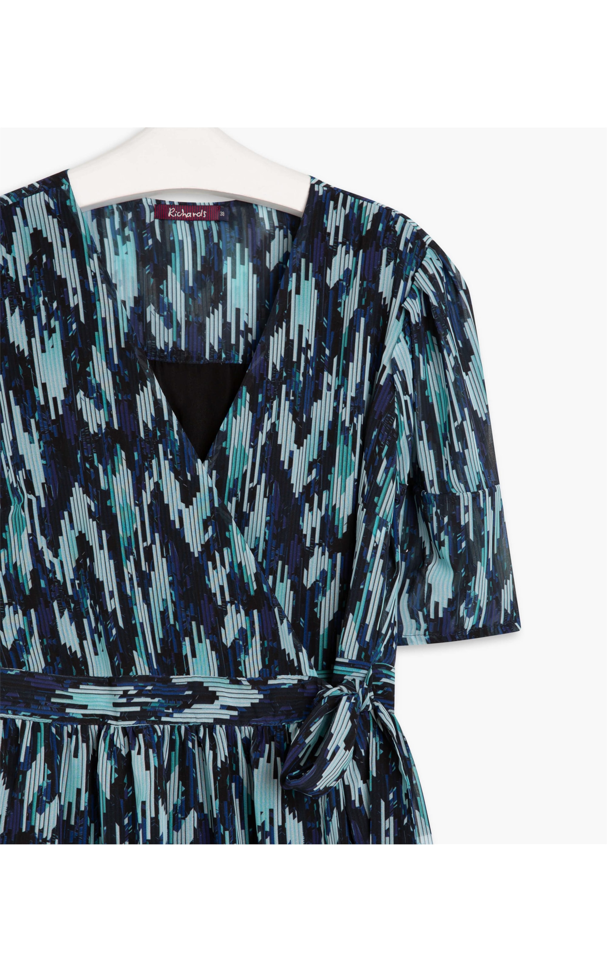 Vestido Nicole Est. Flower Glitch Azul Bic