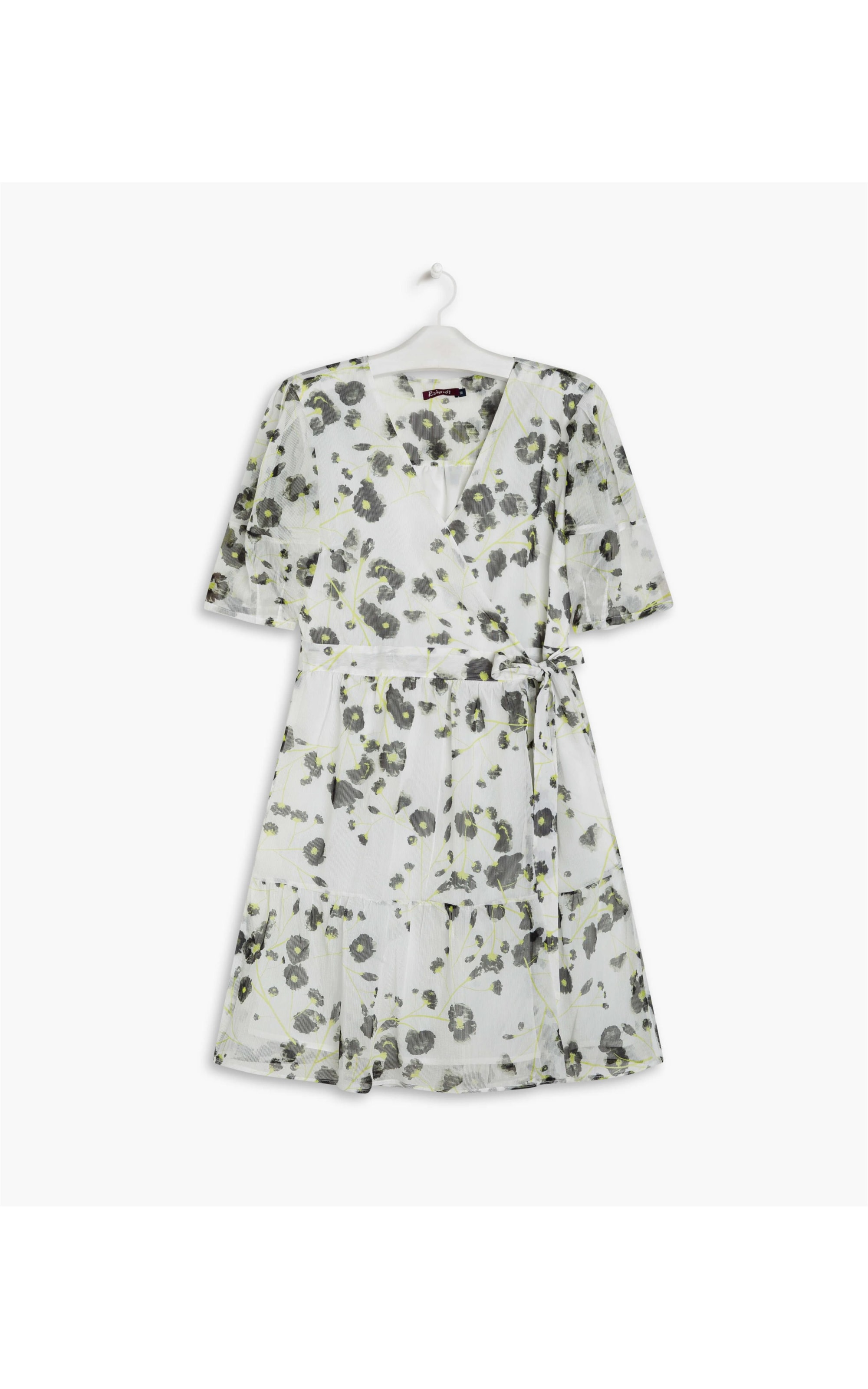 Vestido Nicole Est. Flower Glitch Vermelho
