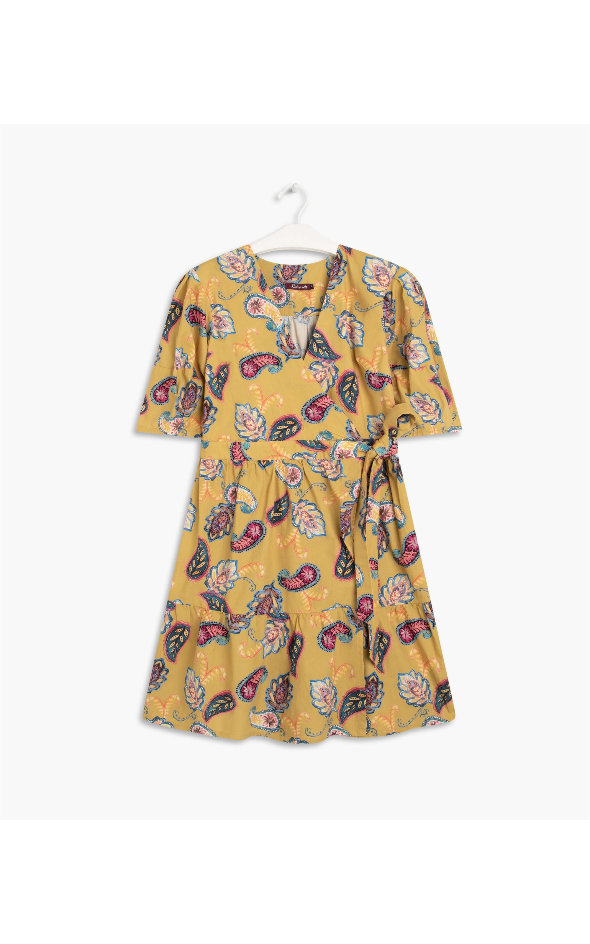 Vestido Nicole Est Paisley Mostarda