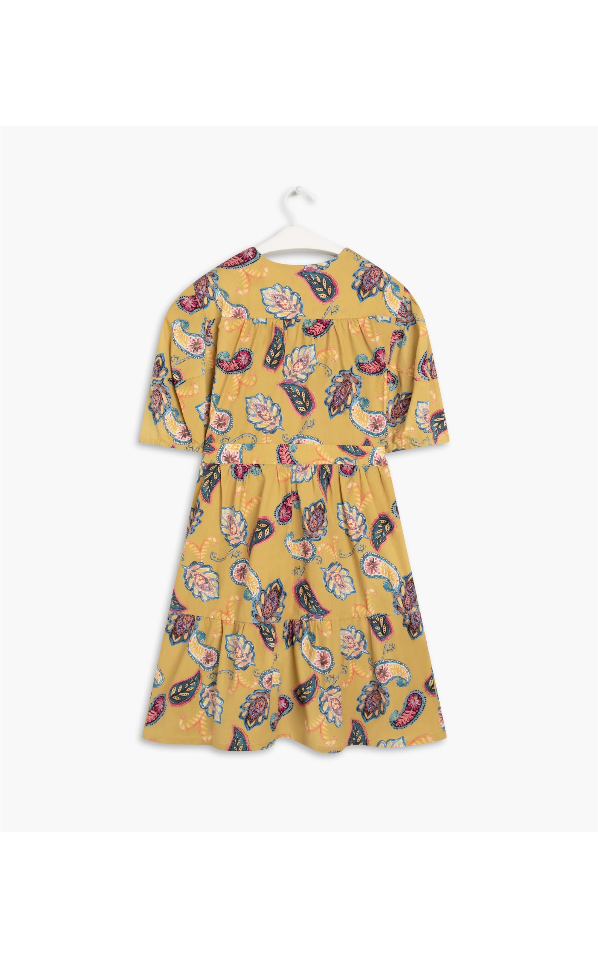 Vestido Nicole Est Paisley Mostarda