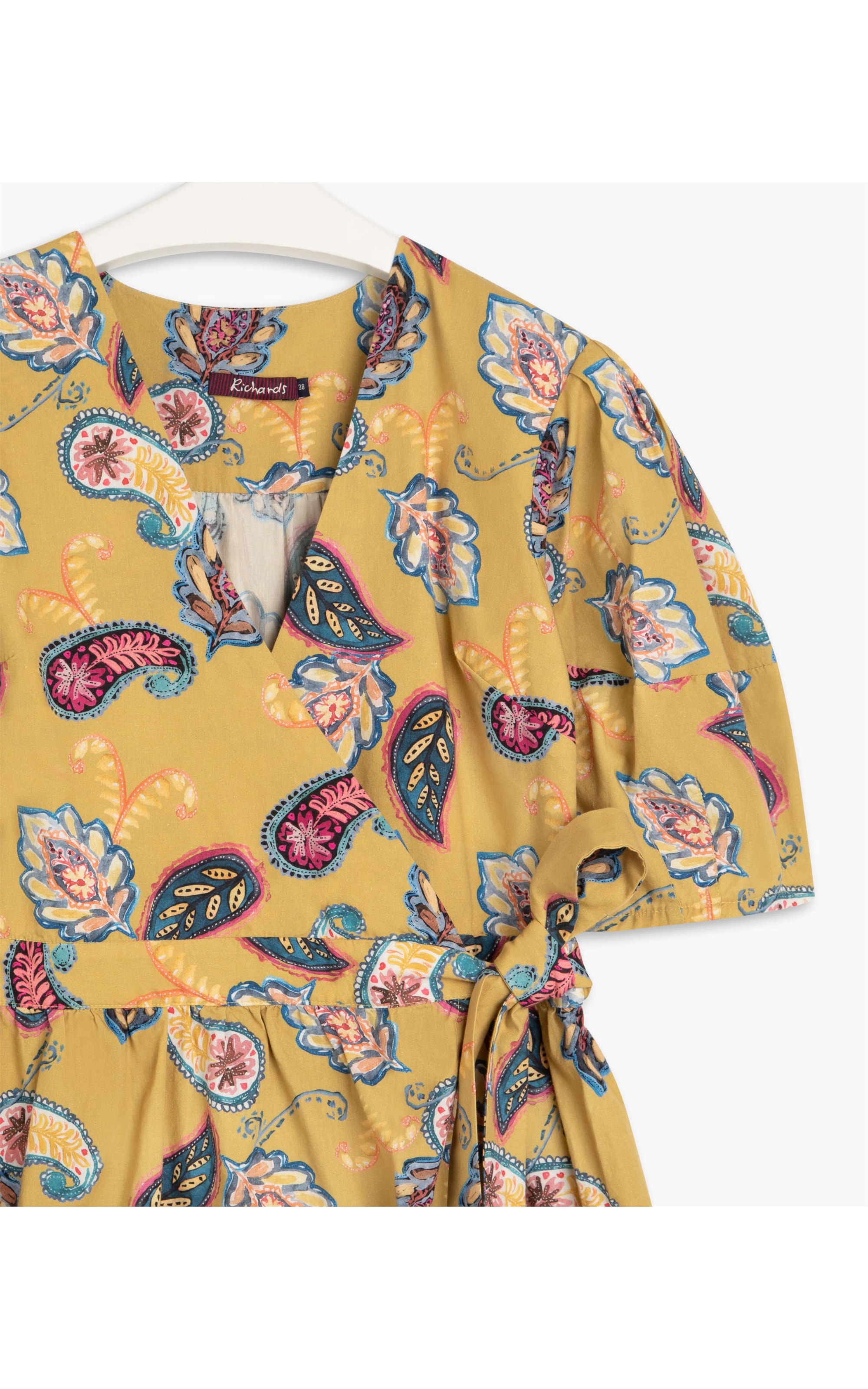 Vestido Nicole Est Paisley Mostarda