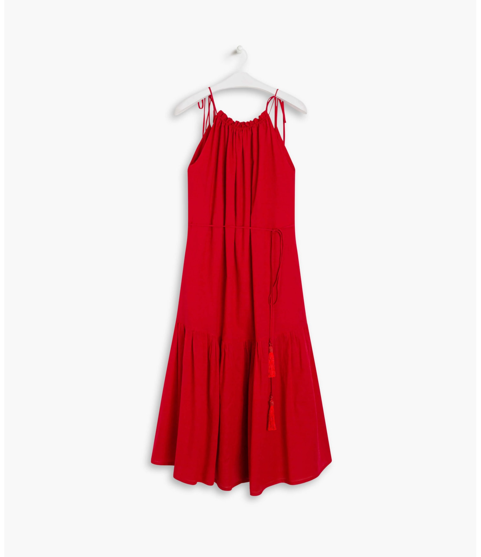Vestido Nui Voil Algodão Liso Cereja