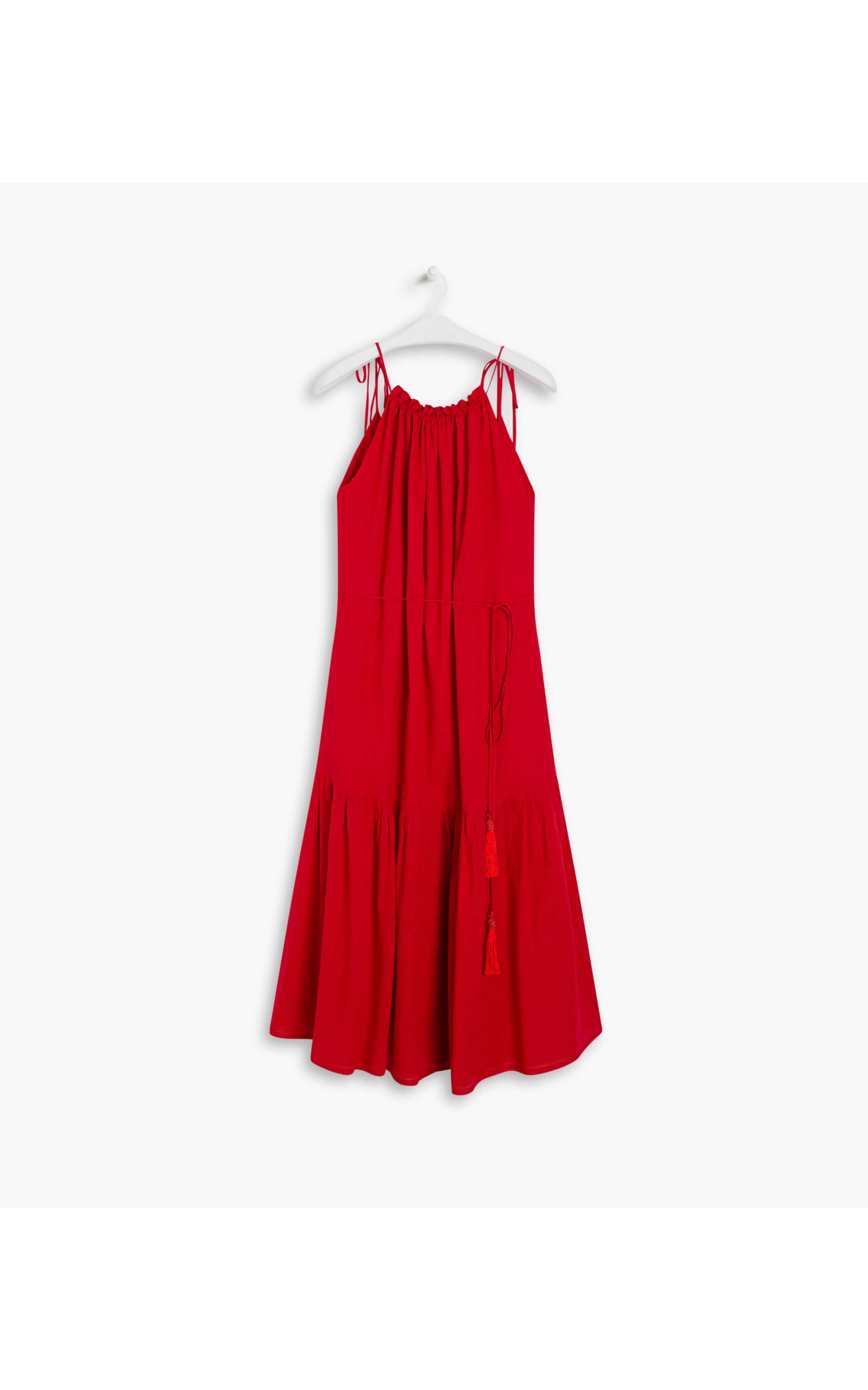Vestido Nui Voil Algodão Liso Cereja