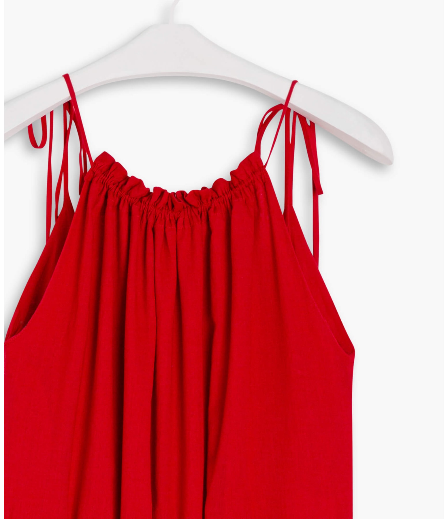 Vestido Nui Voil Algodão Liso Cereja
