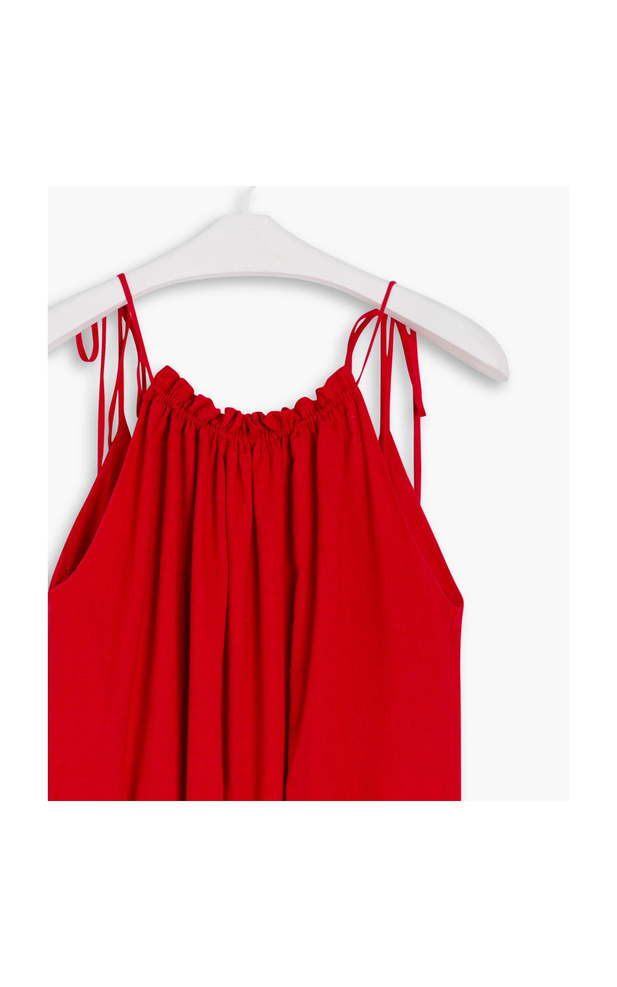 Vestido Nui Voil Algodão Liso Cereja