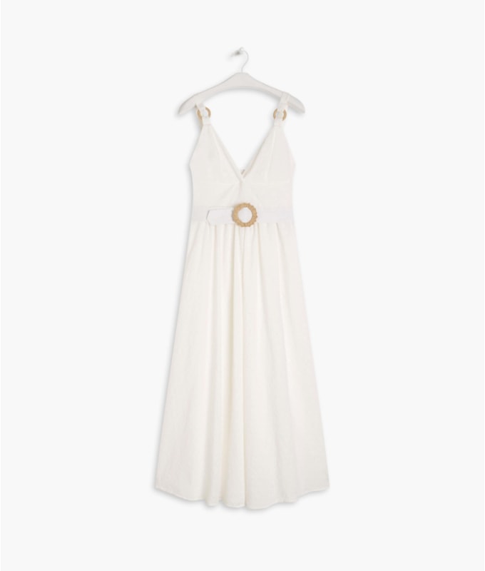 Vestido Olivia Algodao Bordado Off White