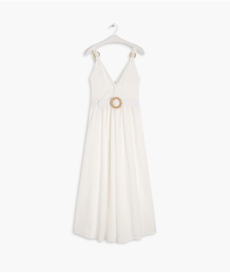 Vestido Olivia Algodao Bordado Off White