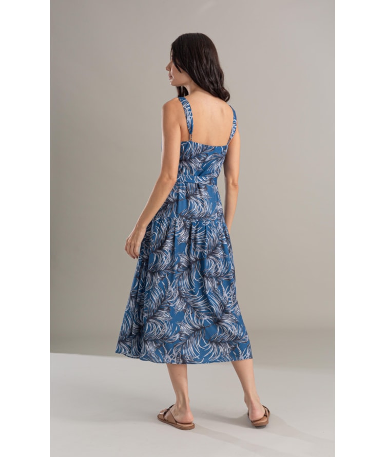 Vestido Pipa Viscose Estampada Marinho