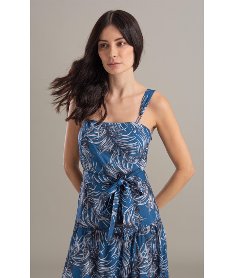 Vestido Pipa Viscose Estampada Marinho