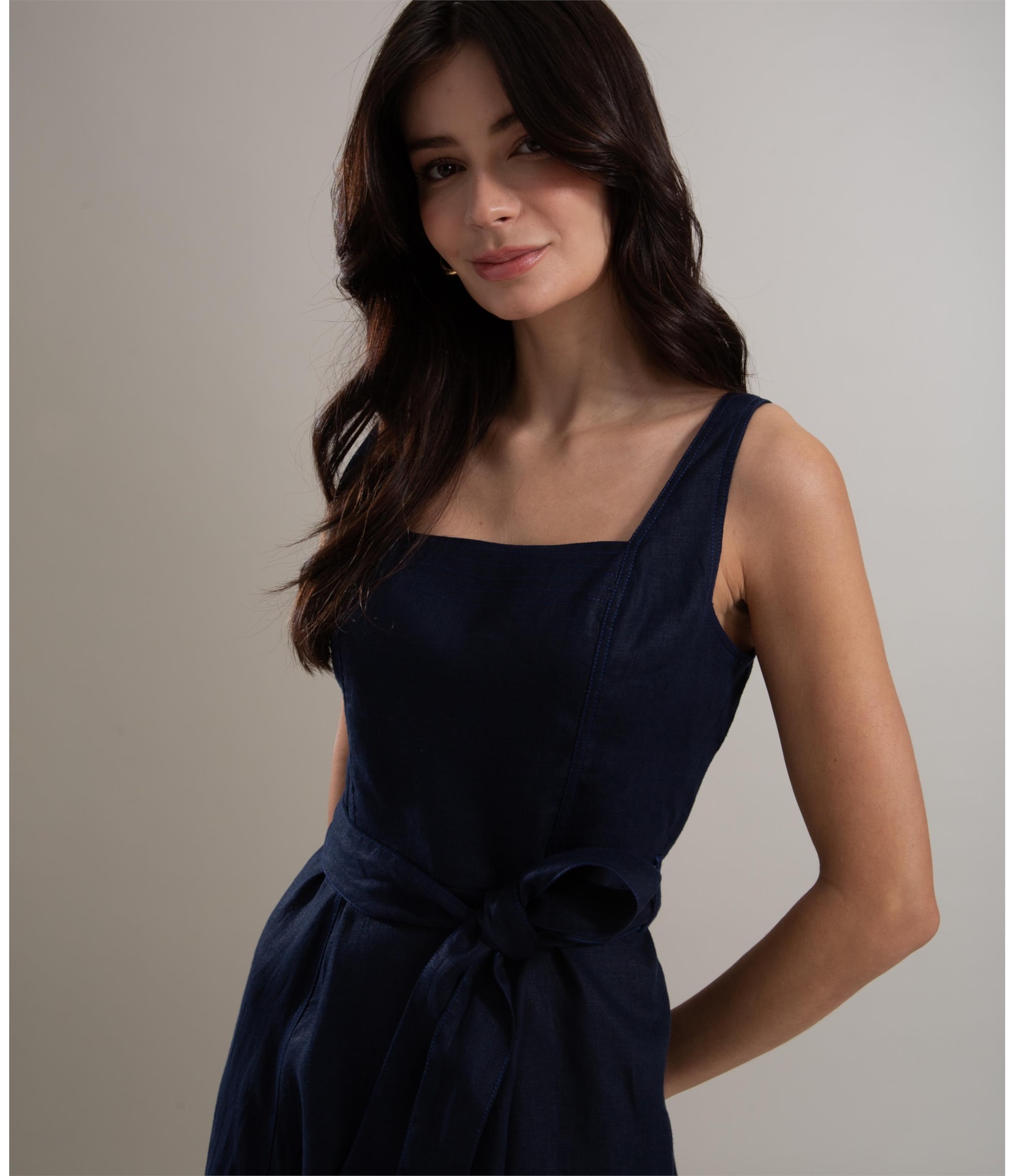 Vestido  Puro Linho  Arraial Marinho