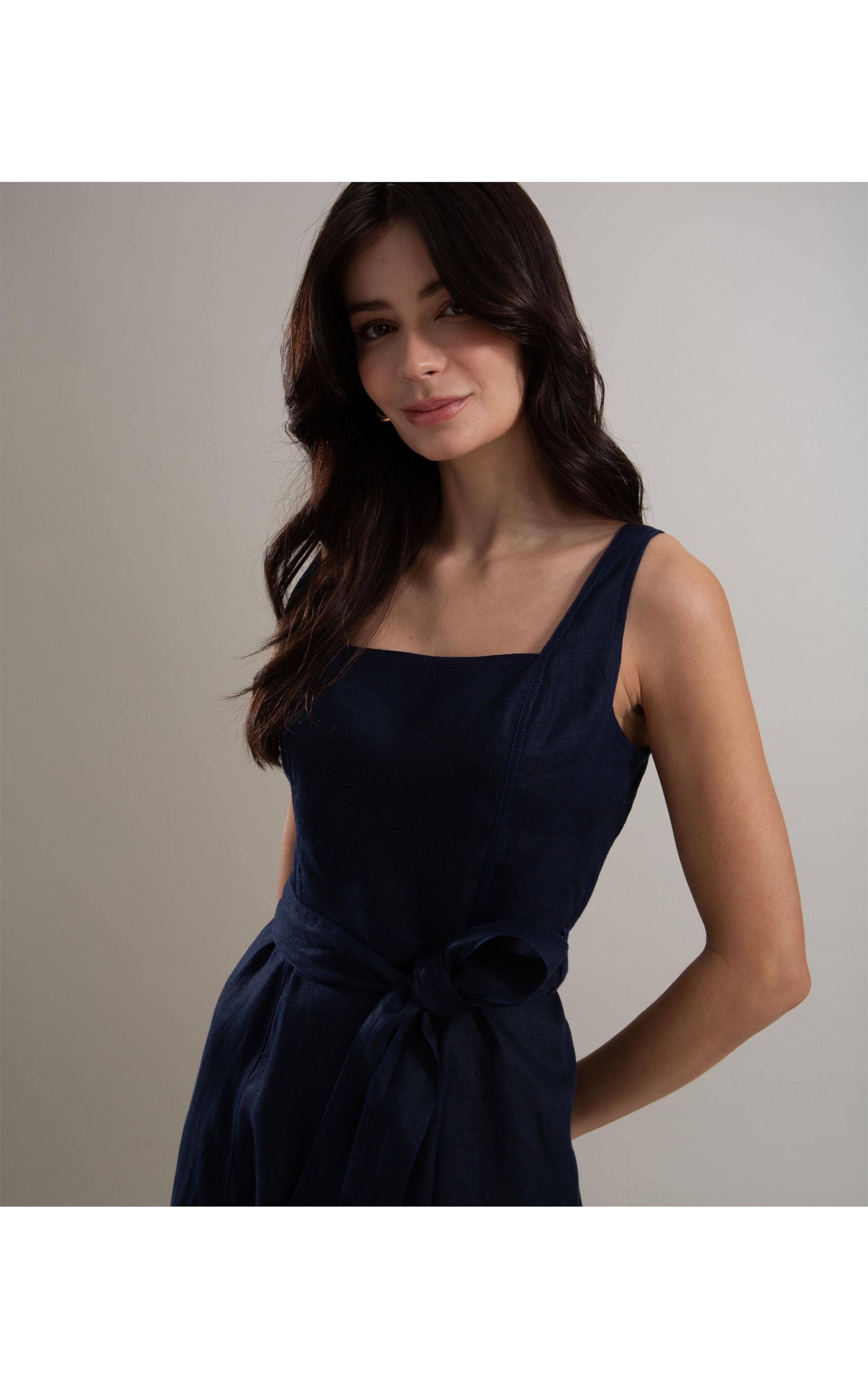 Vestido  Puro Linho  Arraial Marinho