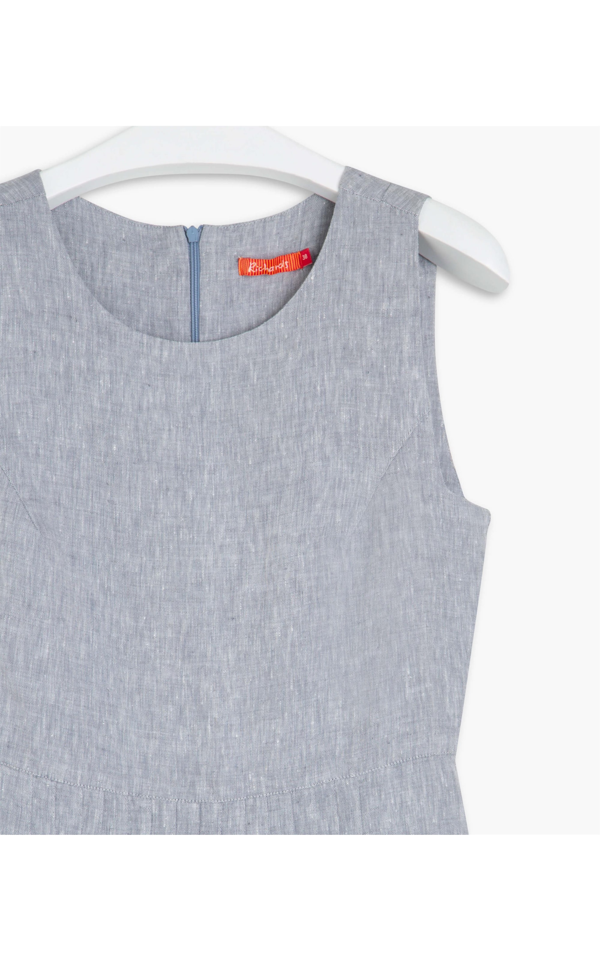 Vestido  Puro Linho Cora Cross Dye Silver Gray