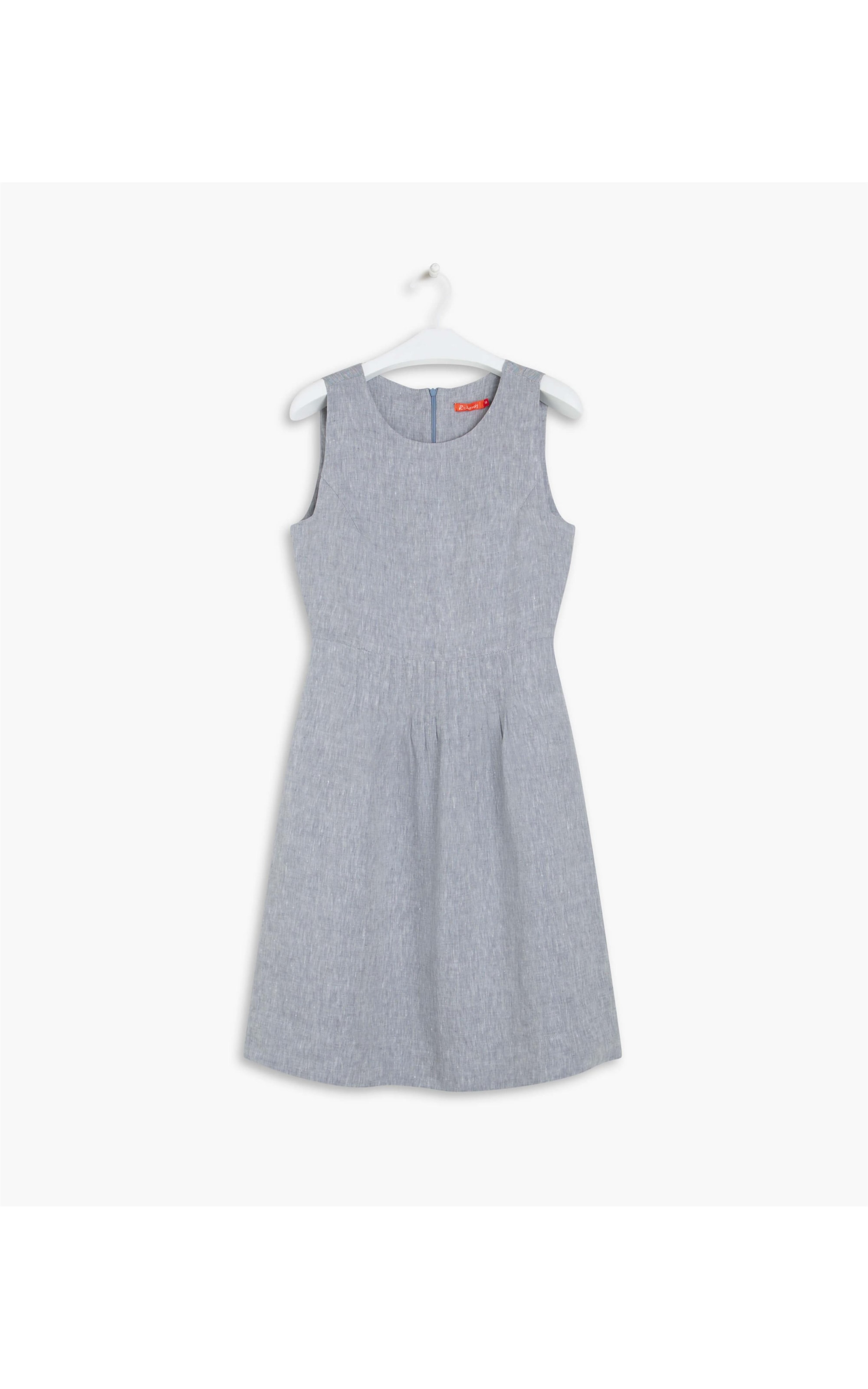 Vestido  Puro Linho Cora Cross Dye Silver Gray
