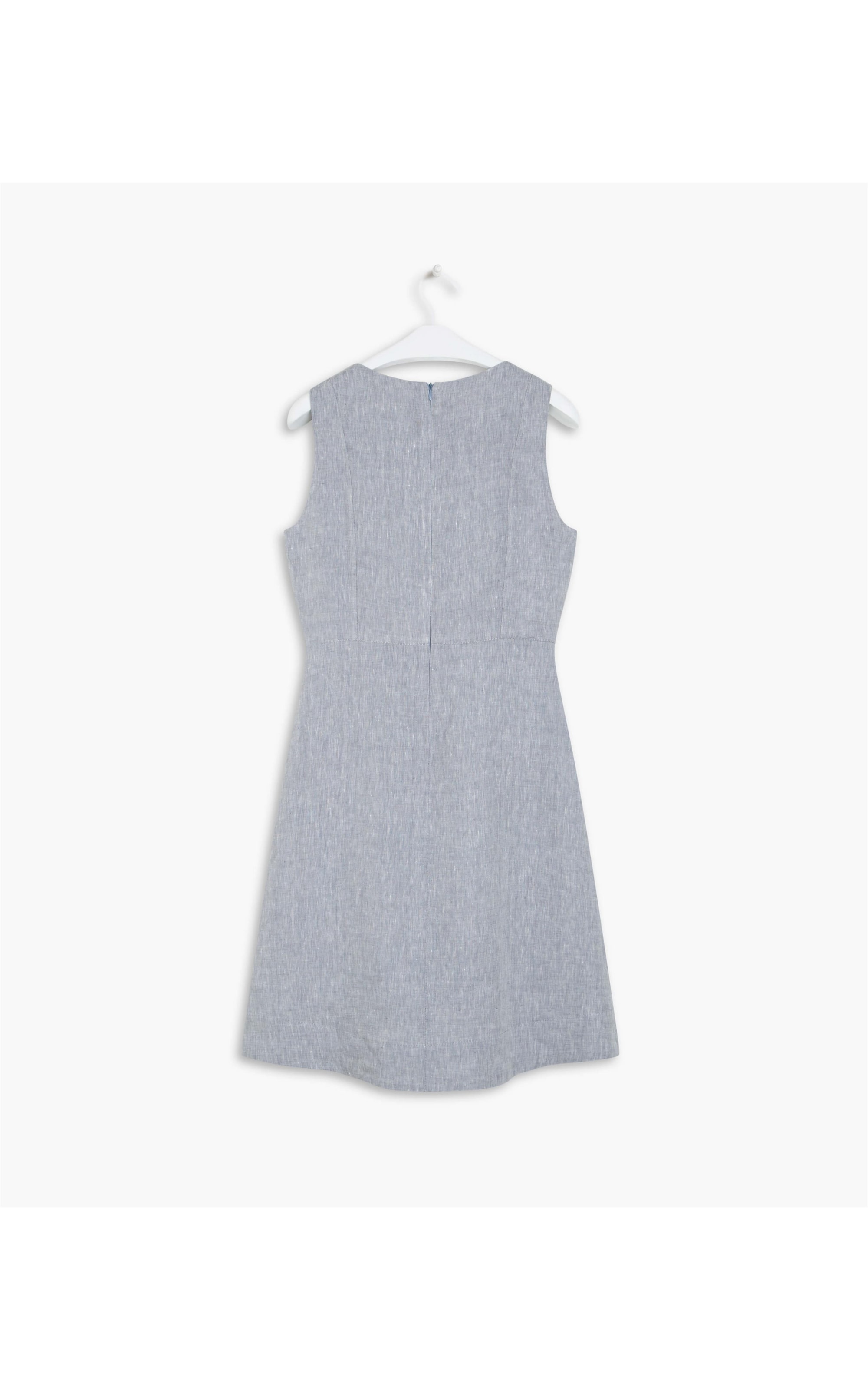 Vestido  Puro Linho Cora Cross Dye Silver Gray