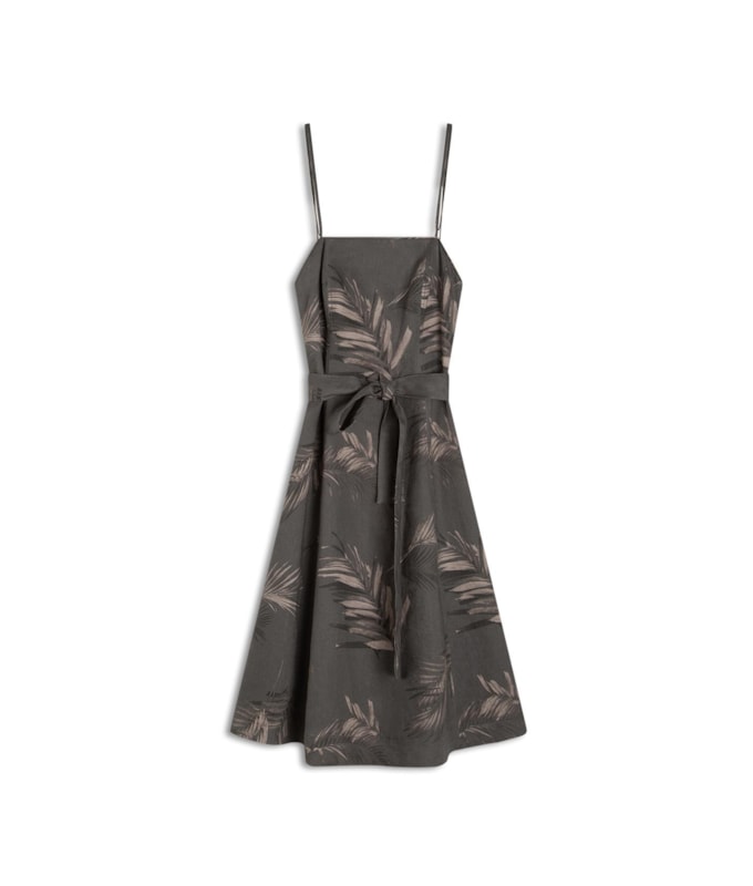 Vestido Puro Linho Diana  Est. Marsala Grafite