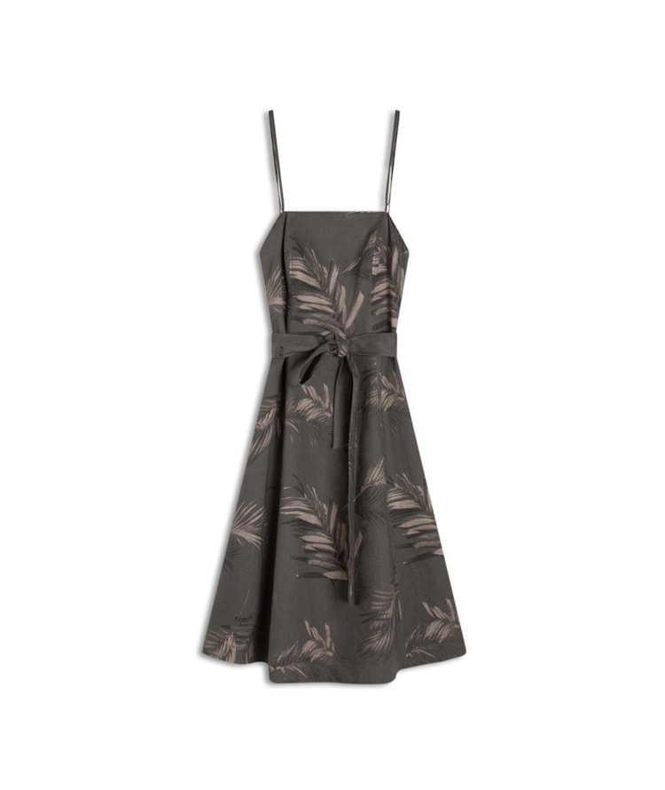 Vestido Puro Linho Diana  Est. Marsala Grafite