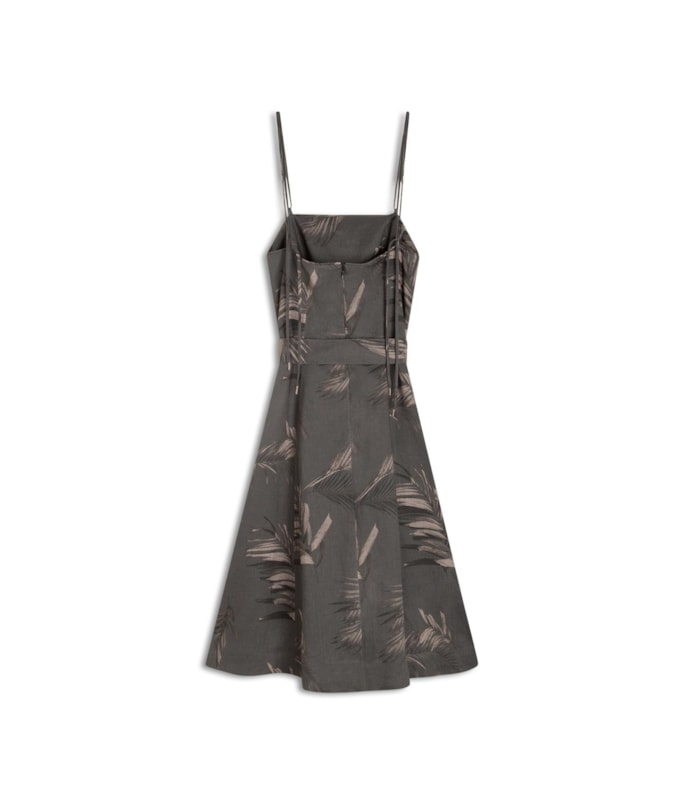 Vestido Puro Linho Diana  Est. Marsala Grafite