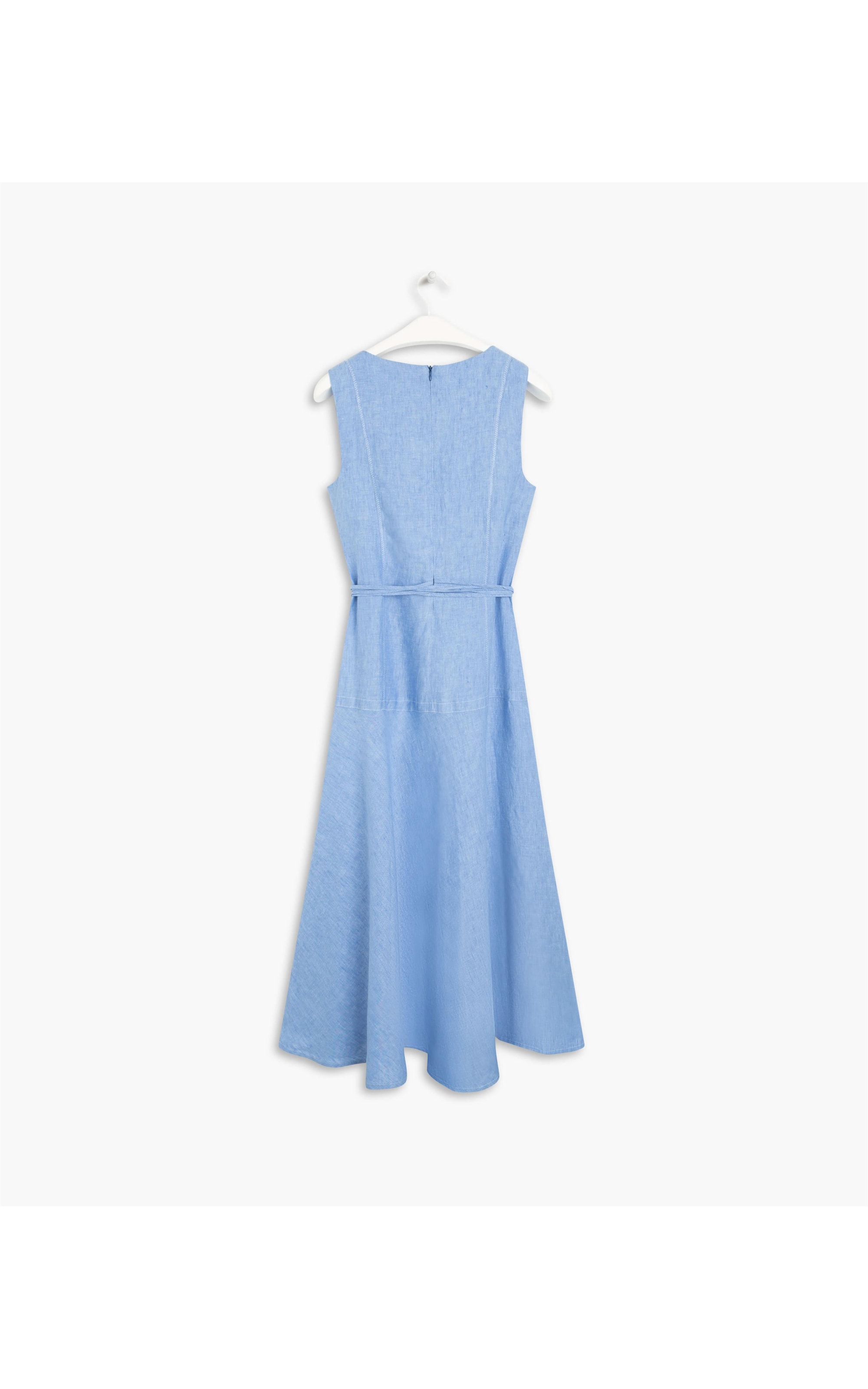Vestido Puro Linho Doha Cross Dye Roxo