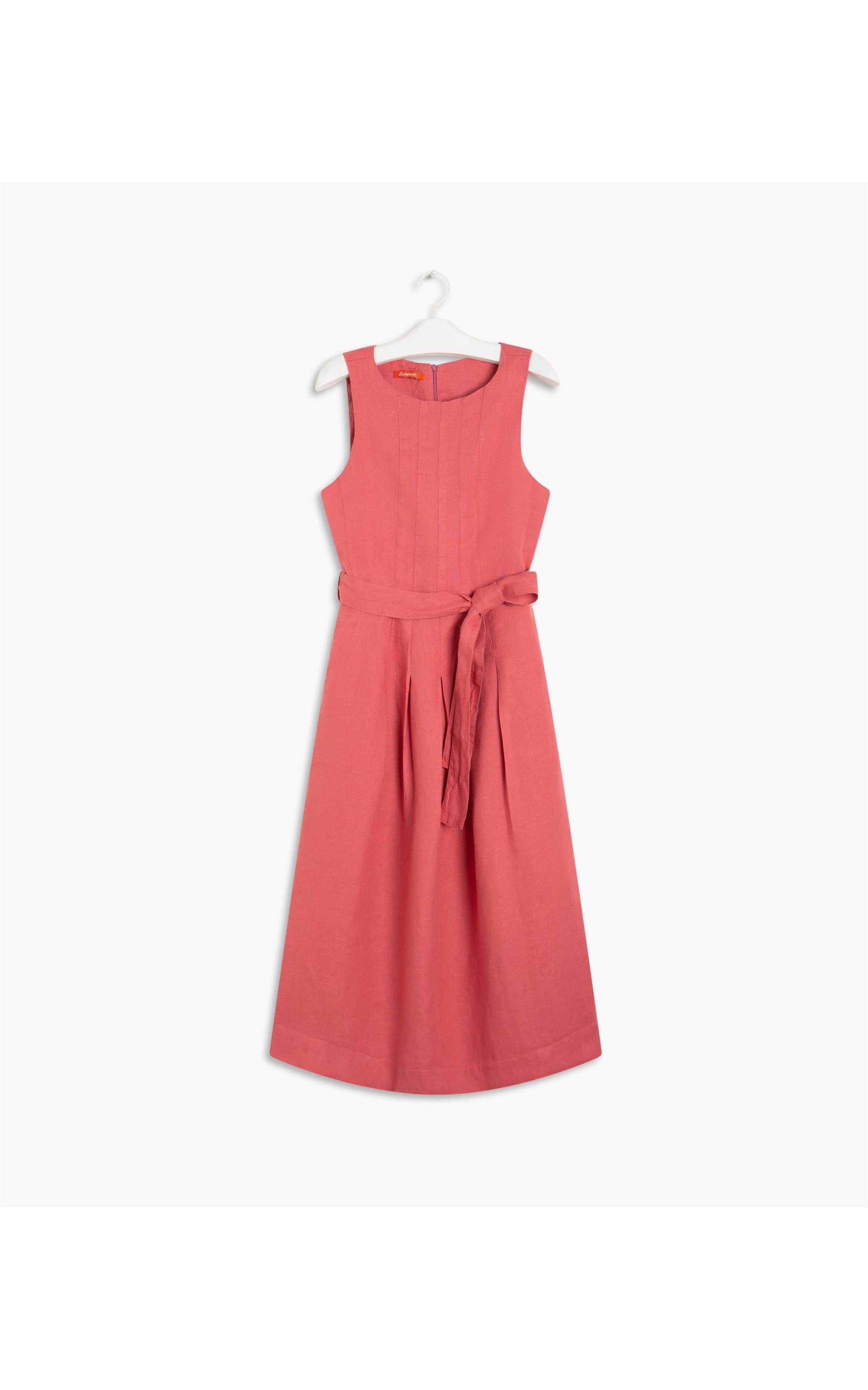 Vestido Puro Linho Ellen Cross Dye Goiaba