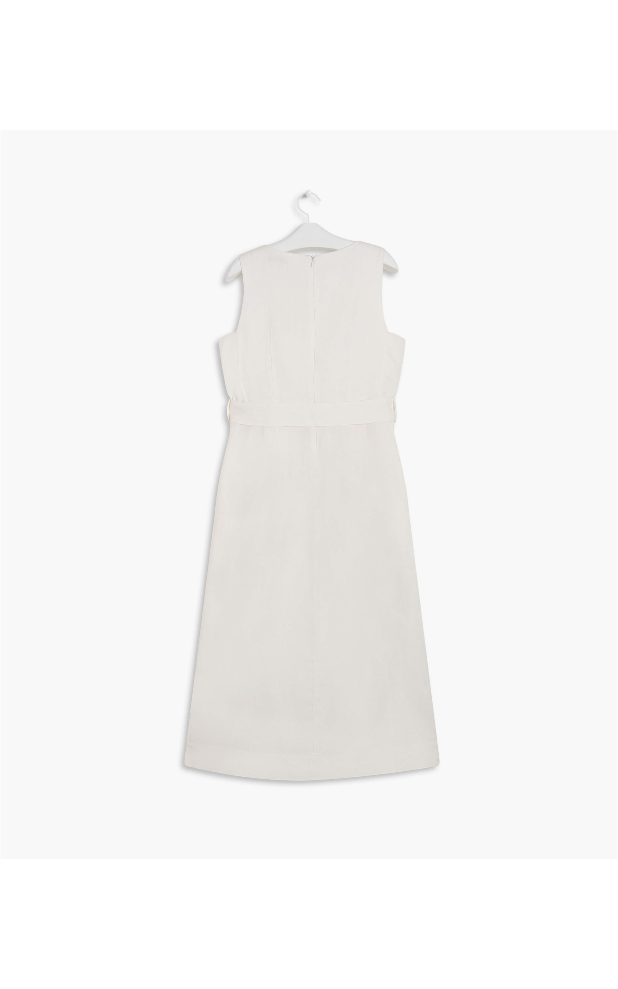 Vestido Puro Linho Ellen Cross Dye Off White