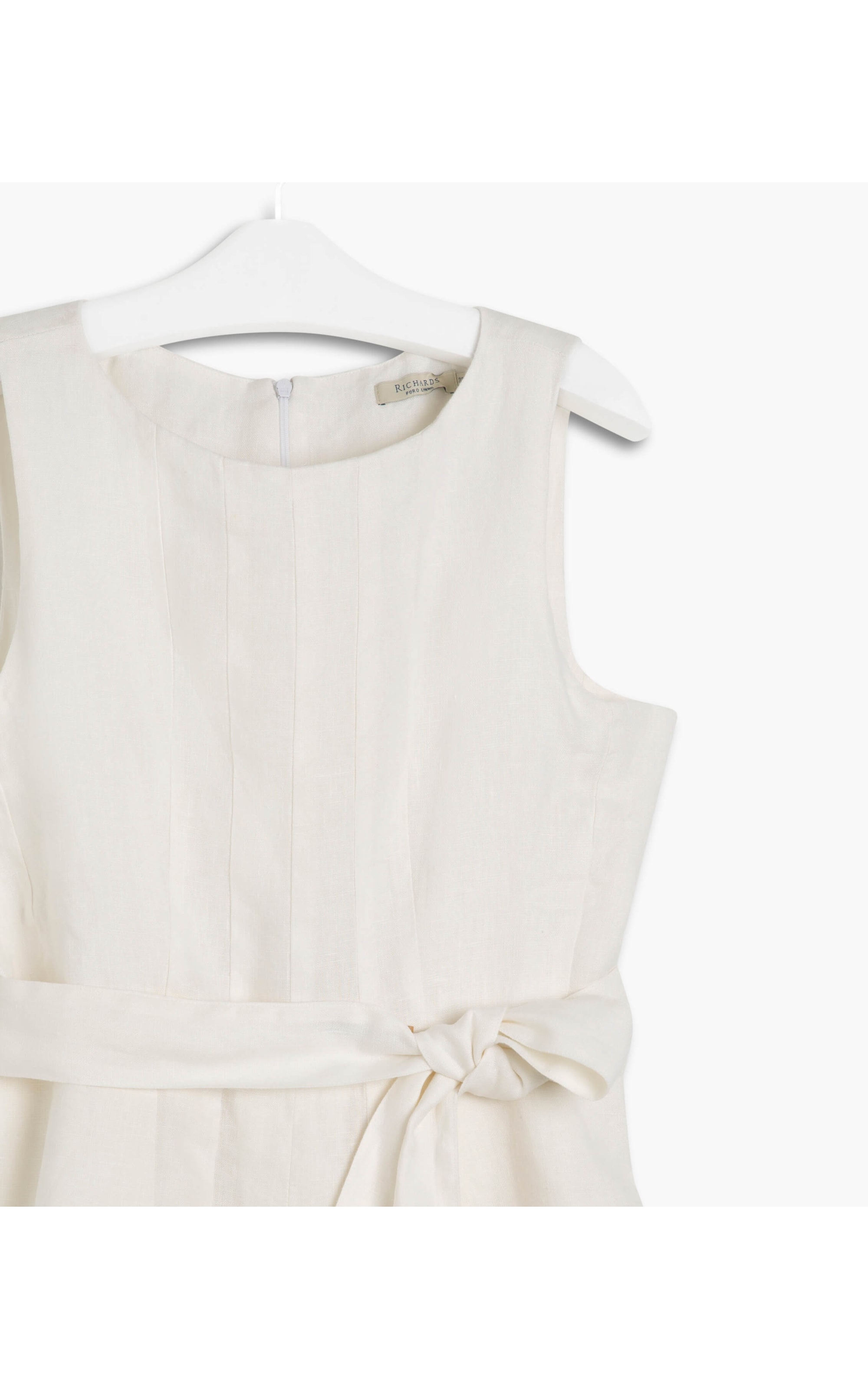 Vestido Puro Linho Ellen Cross Dye Off White