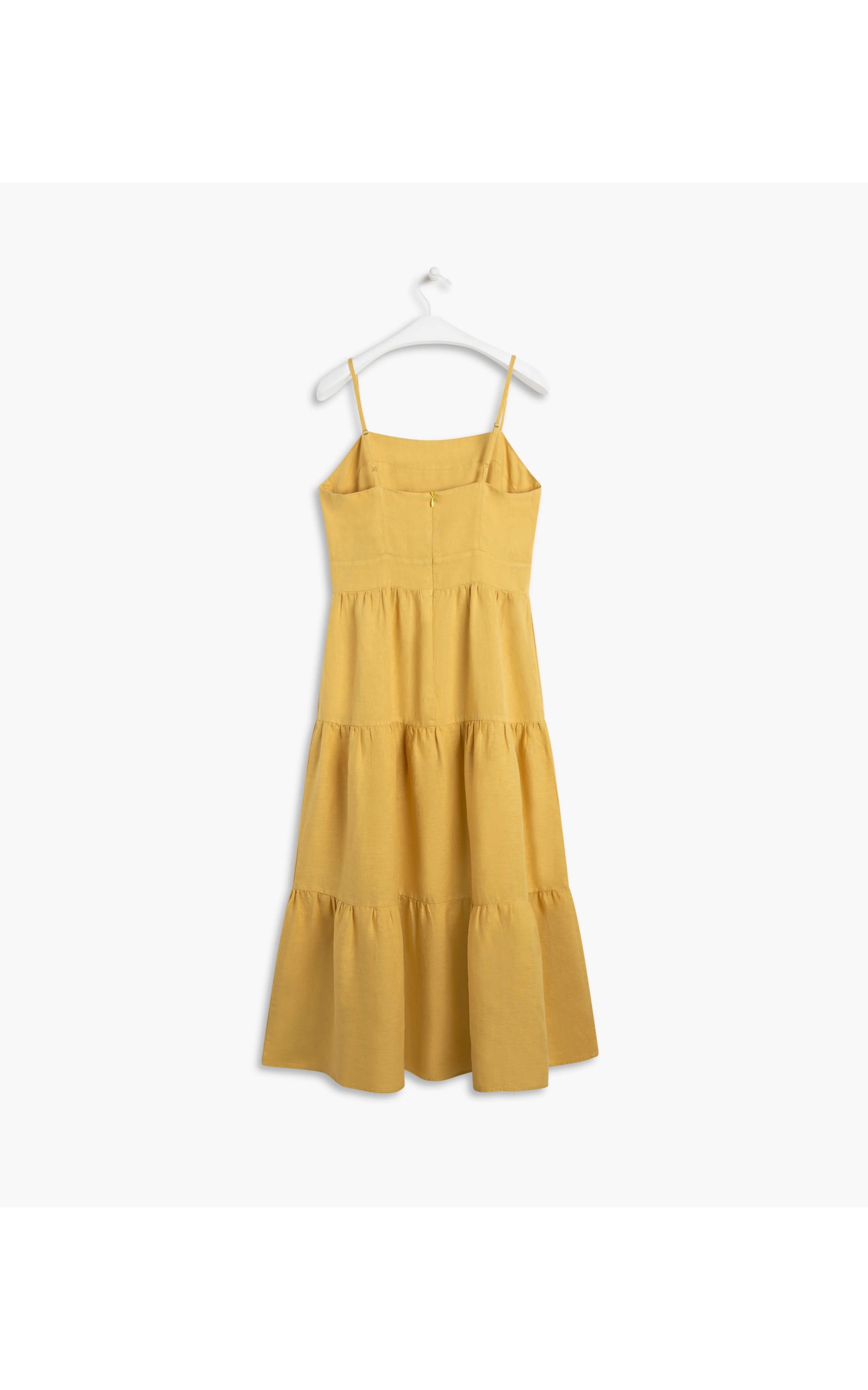 Vestido Puro Linho  Florida Amarelo